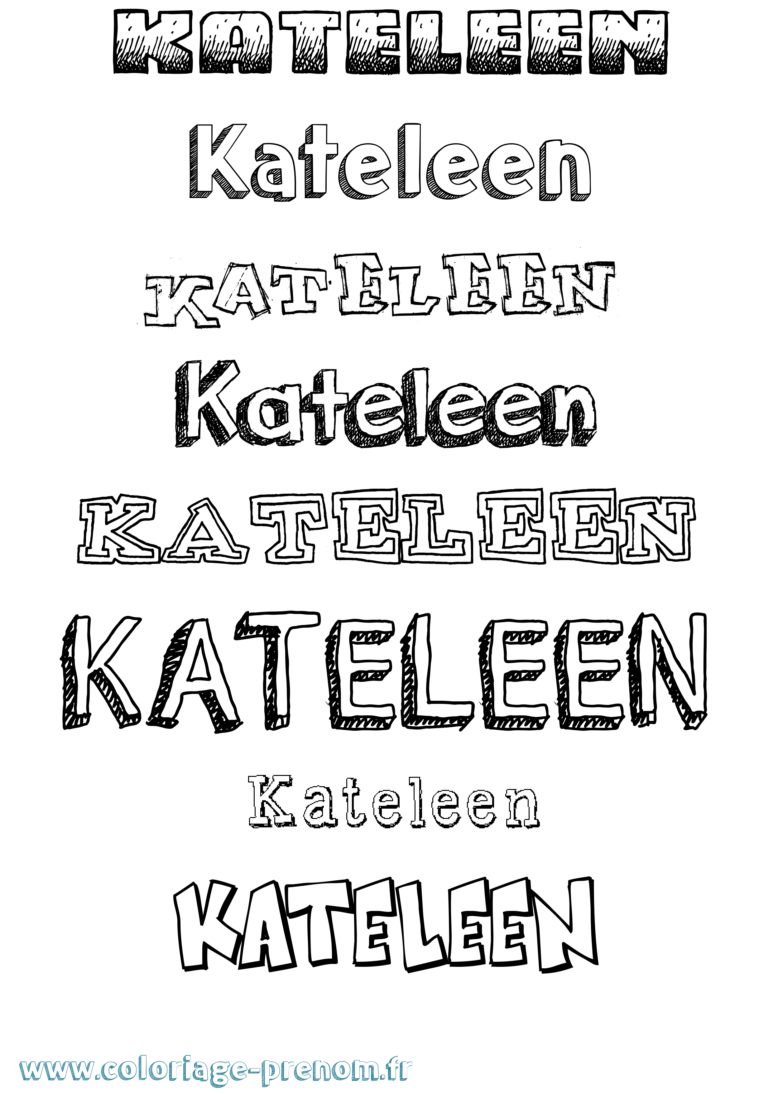 Coloriage Kateleen Dessiné Coloriage prénom Kateleen Dessiné
