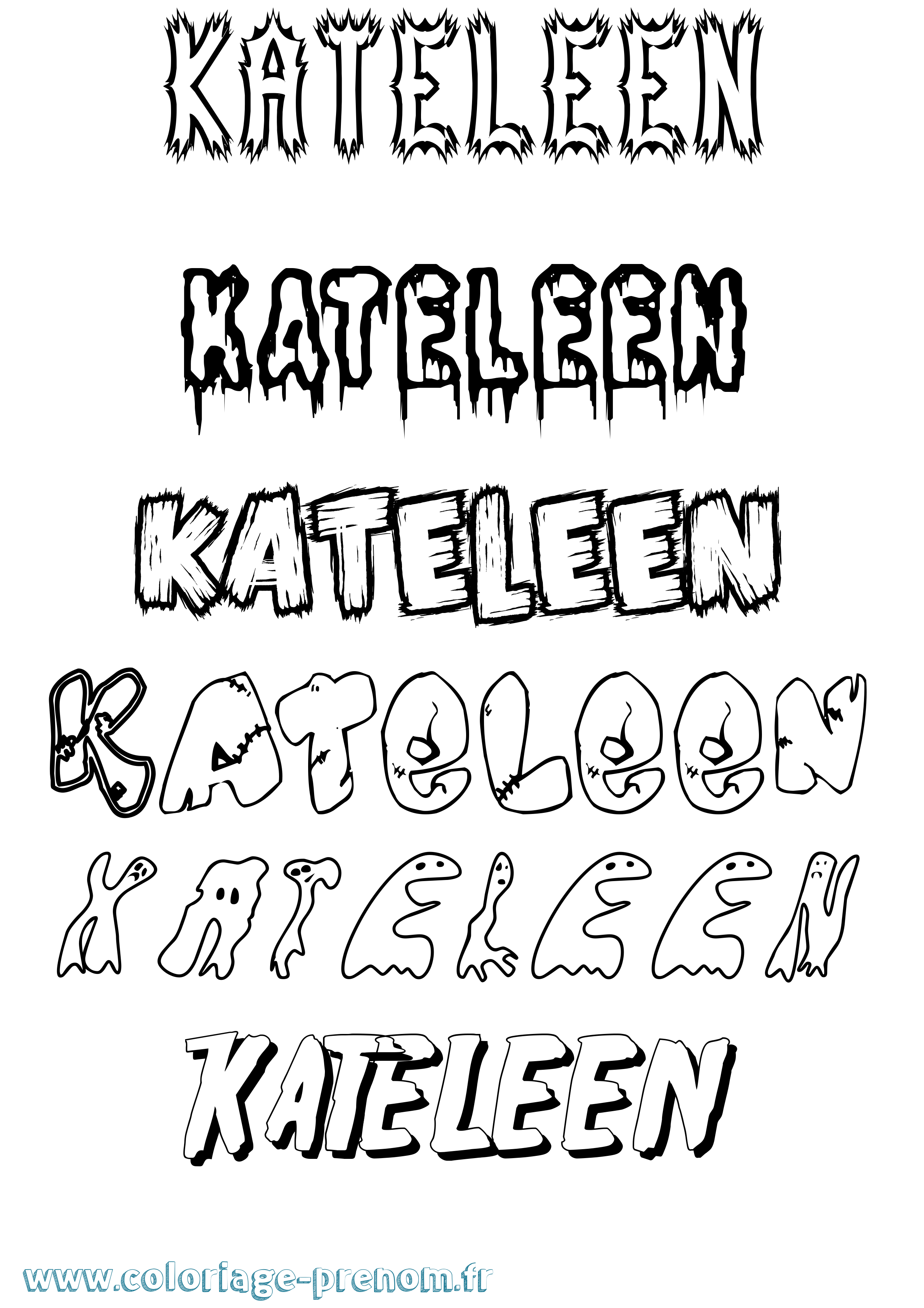 Coloriage Kateleen Frisson Coloriage prénom Kateleen Frisson