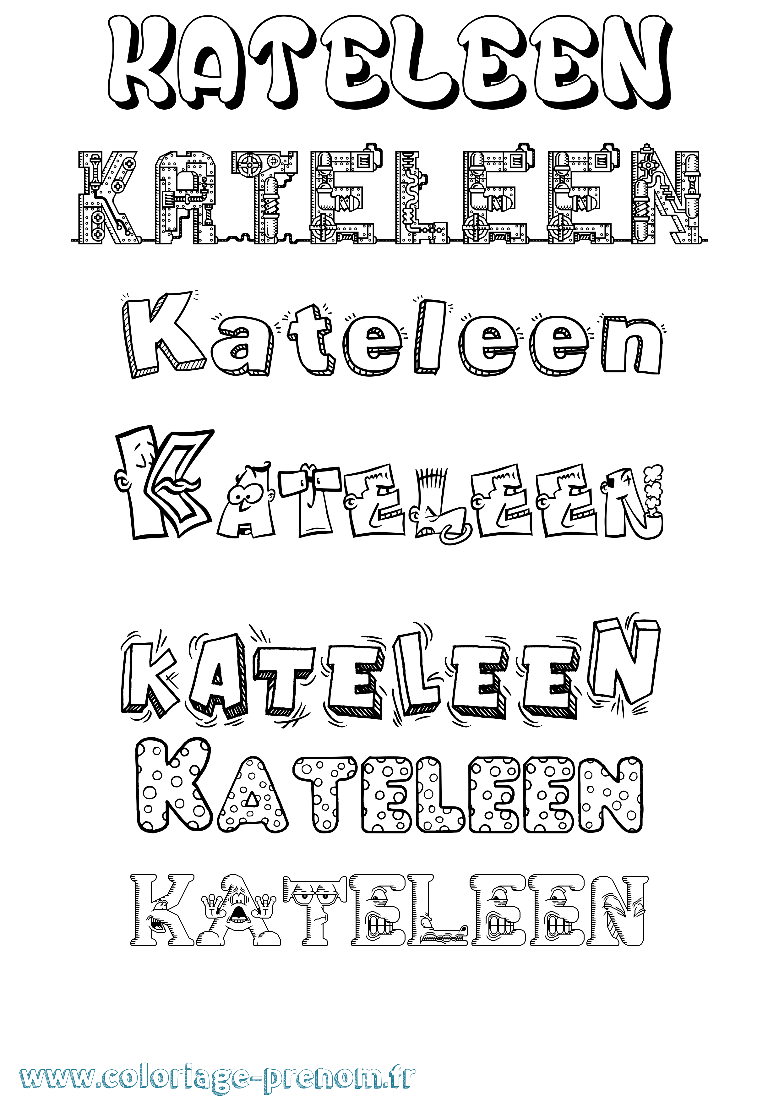 Coloriage Kateleen Fun Coloriage prénom Kateleen Fun