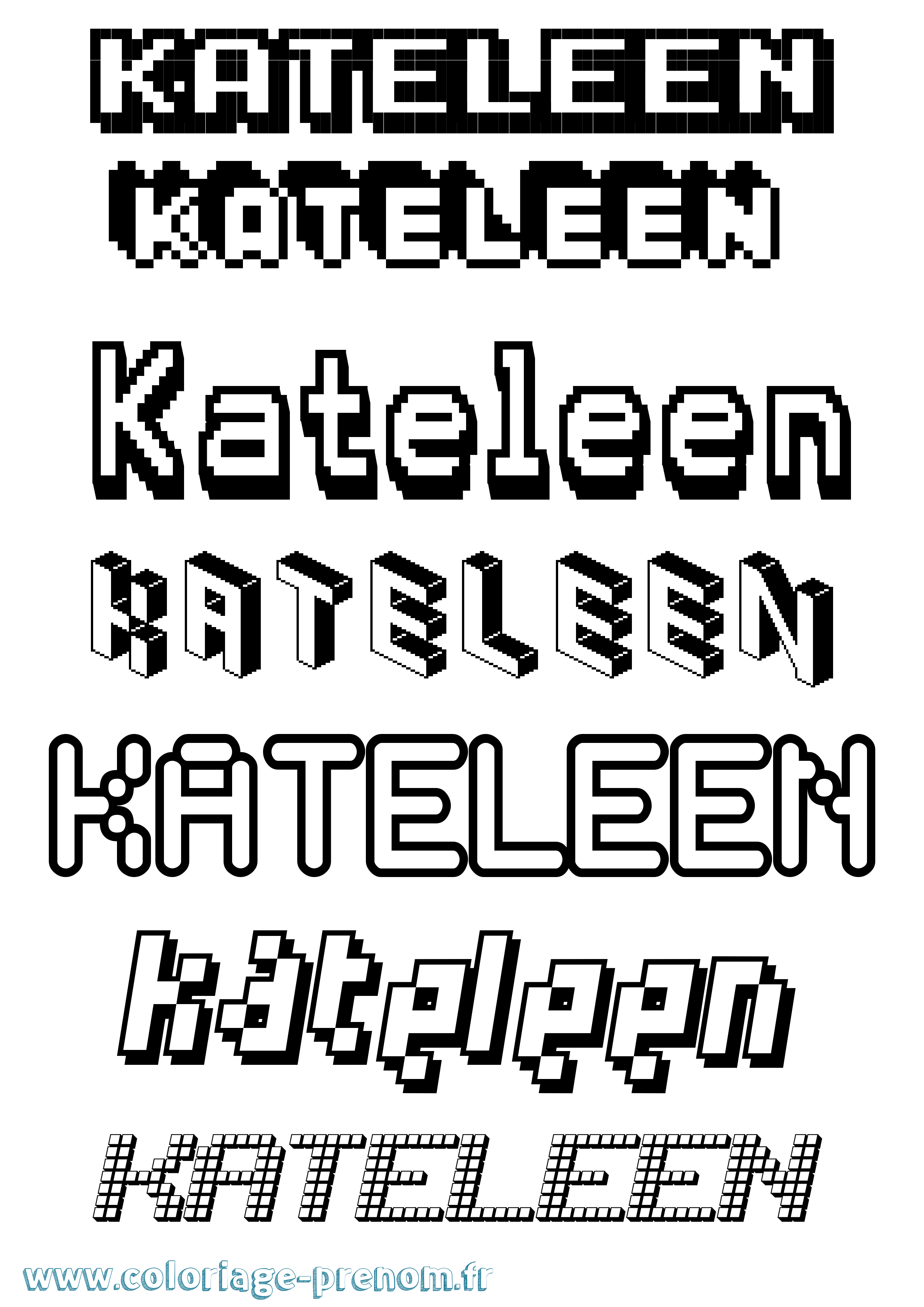 Coloriage Kateleen Pixel Coloriage prénom Kateleen Pixel