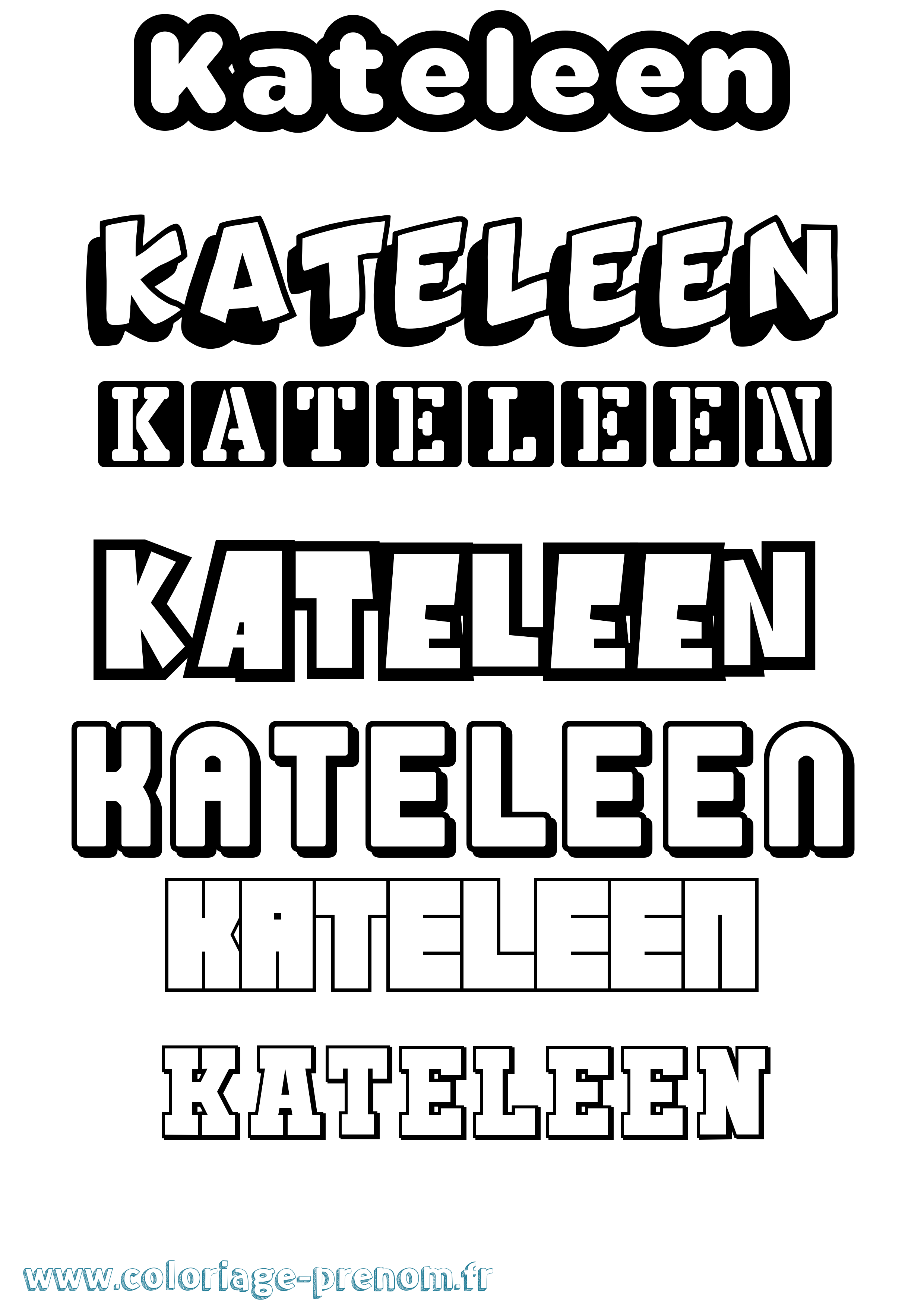 Coloriage Kateleen Simple Coloriage prénom Kateleen Simple