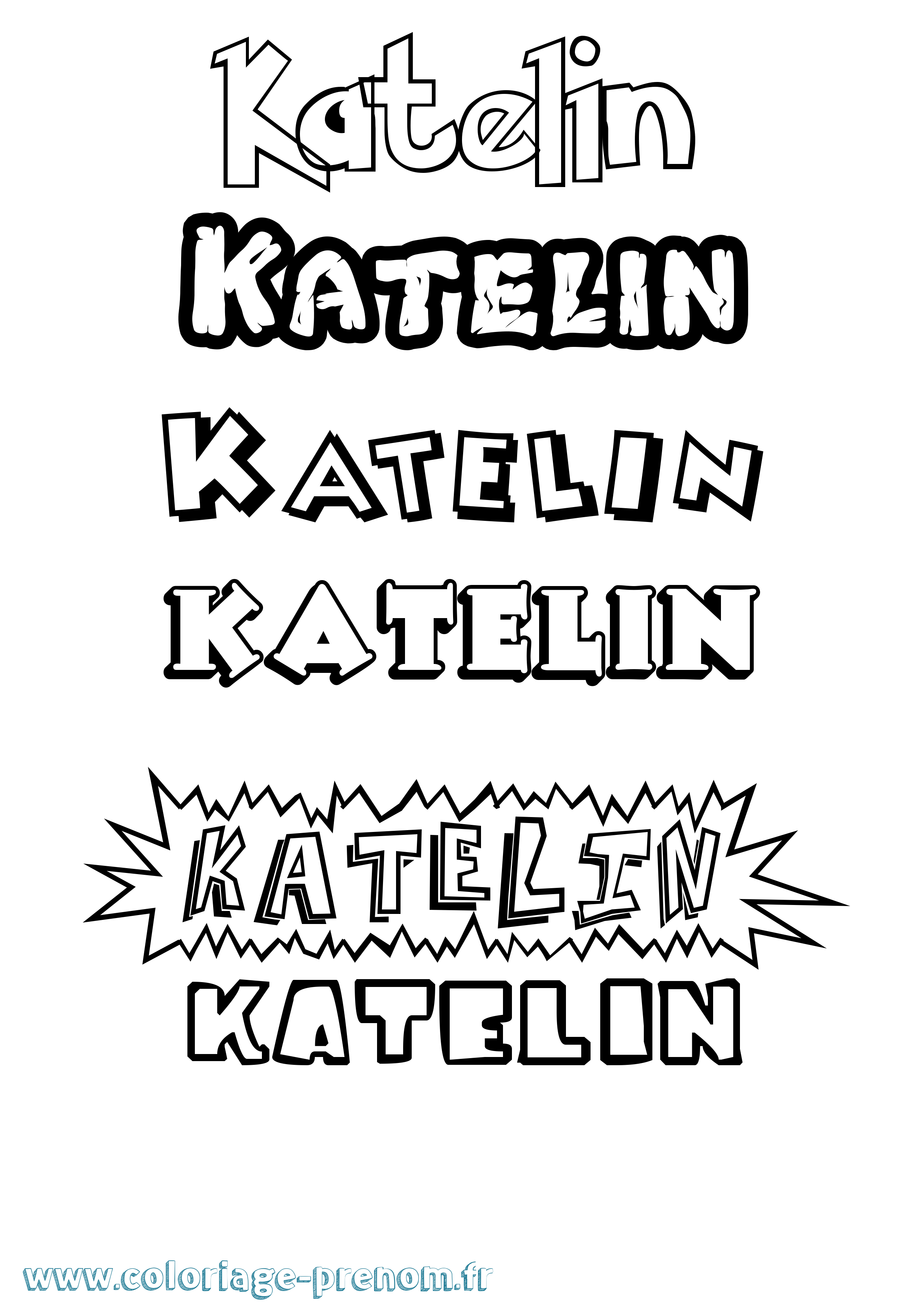 Coloriage Katelin Dessin Animé Coloriage prénom Katelin Dessin Animé
