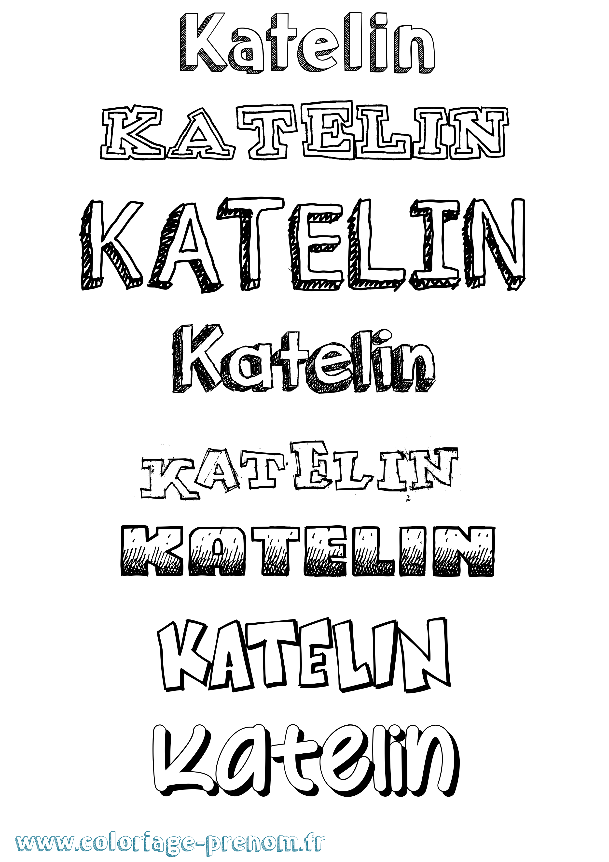 Coloriage Katelin Dessiné Coloriage prénom Katelin Dessiné
