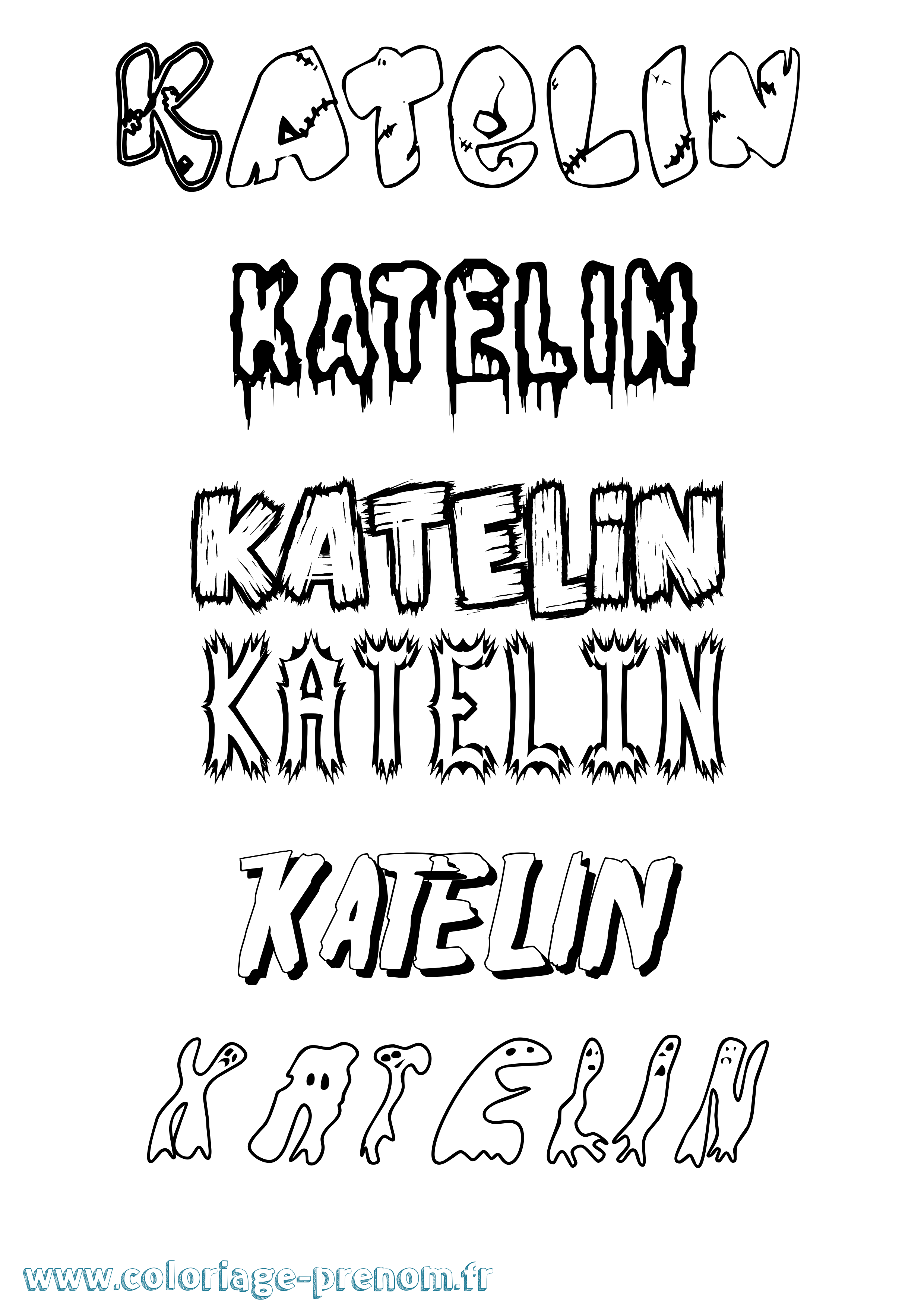 Coloriage Katelin Frisson Coloriage prénom Katelin Frisson