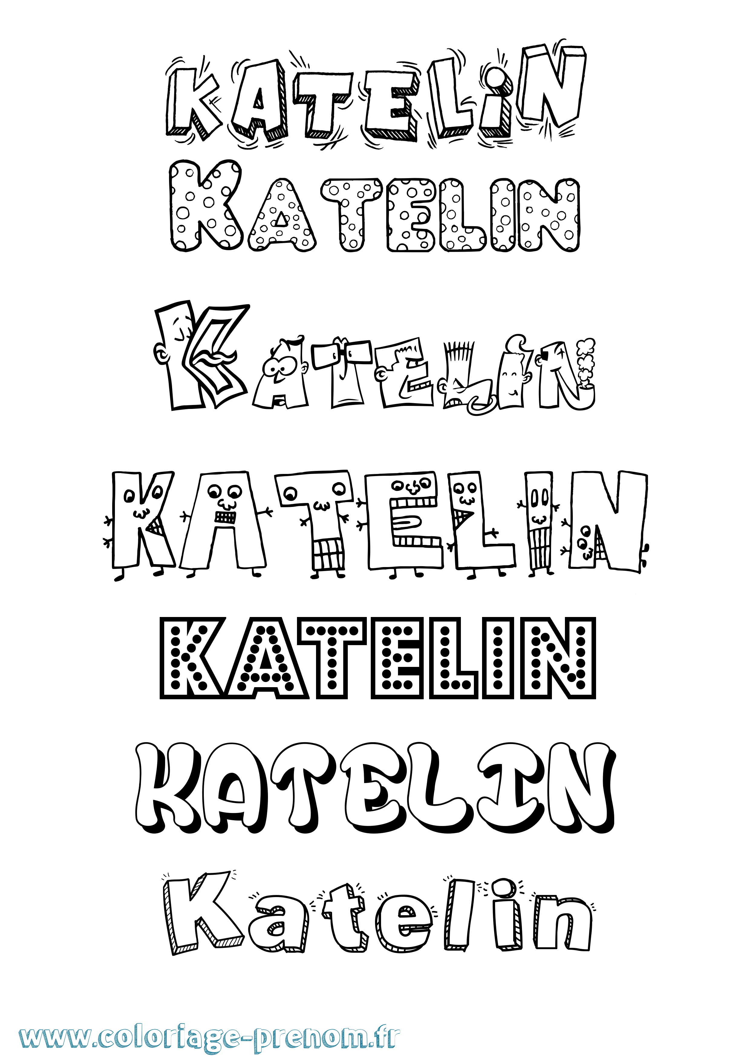 Coloriage Katelin Fun Coloriage prénom Katelin Fun