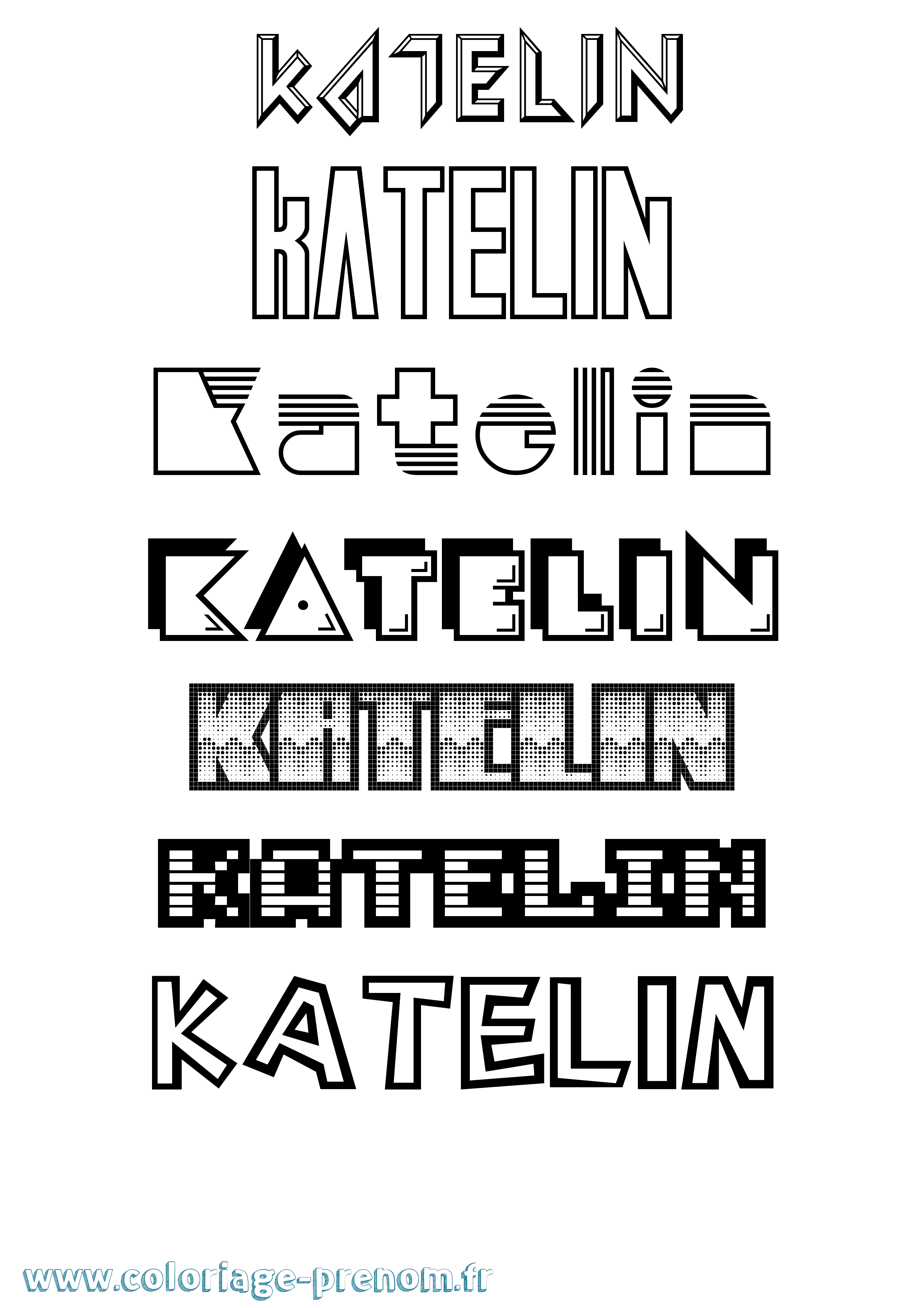 Coloriage Katelin Jeux Vidéos Coloriage prénom Katelin Jeux Vidéos