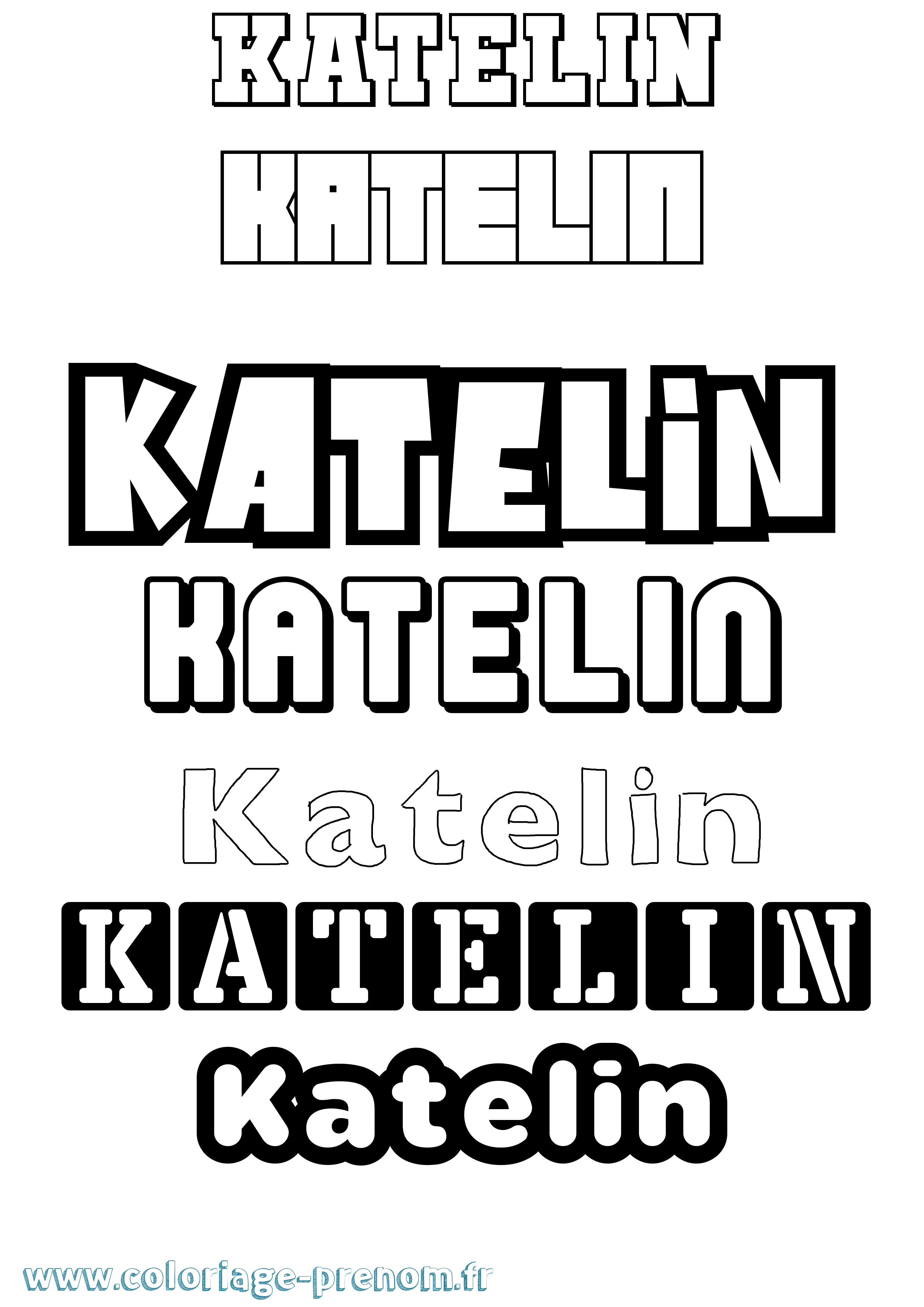 Coloriage Katelin Simple Coloriage prénom Katelin Simple