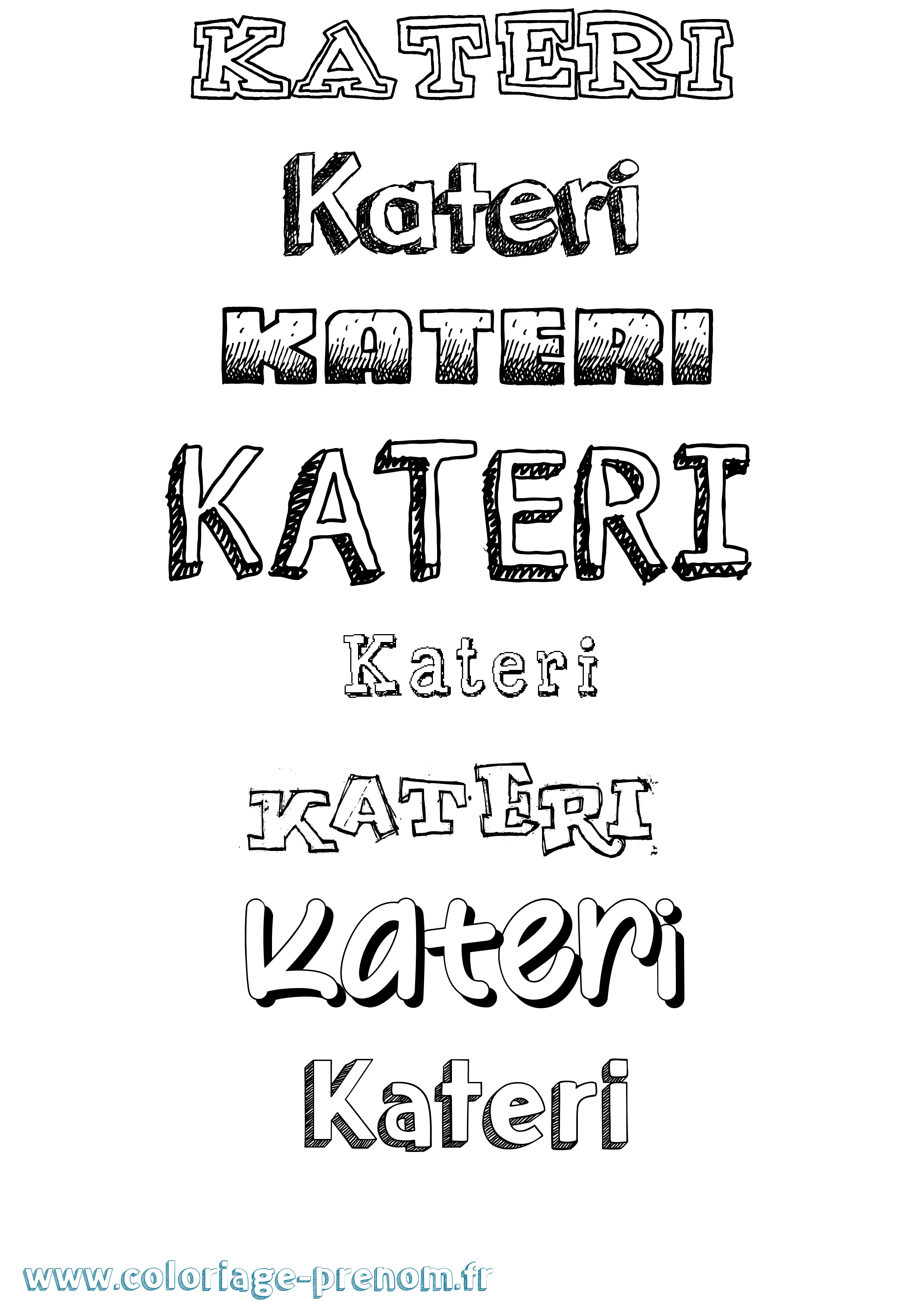 Coloriage Kateri Dessiné Coloriage prénom Kateri Dessiné