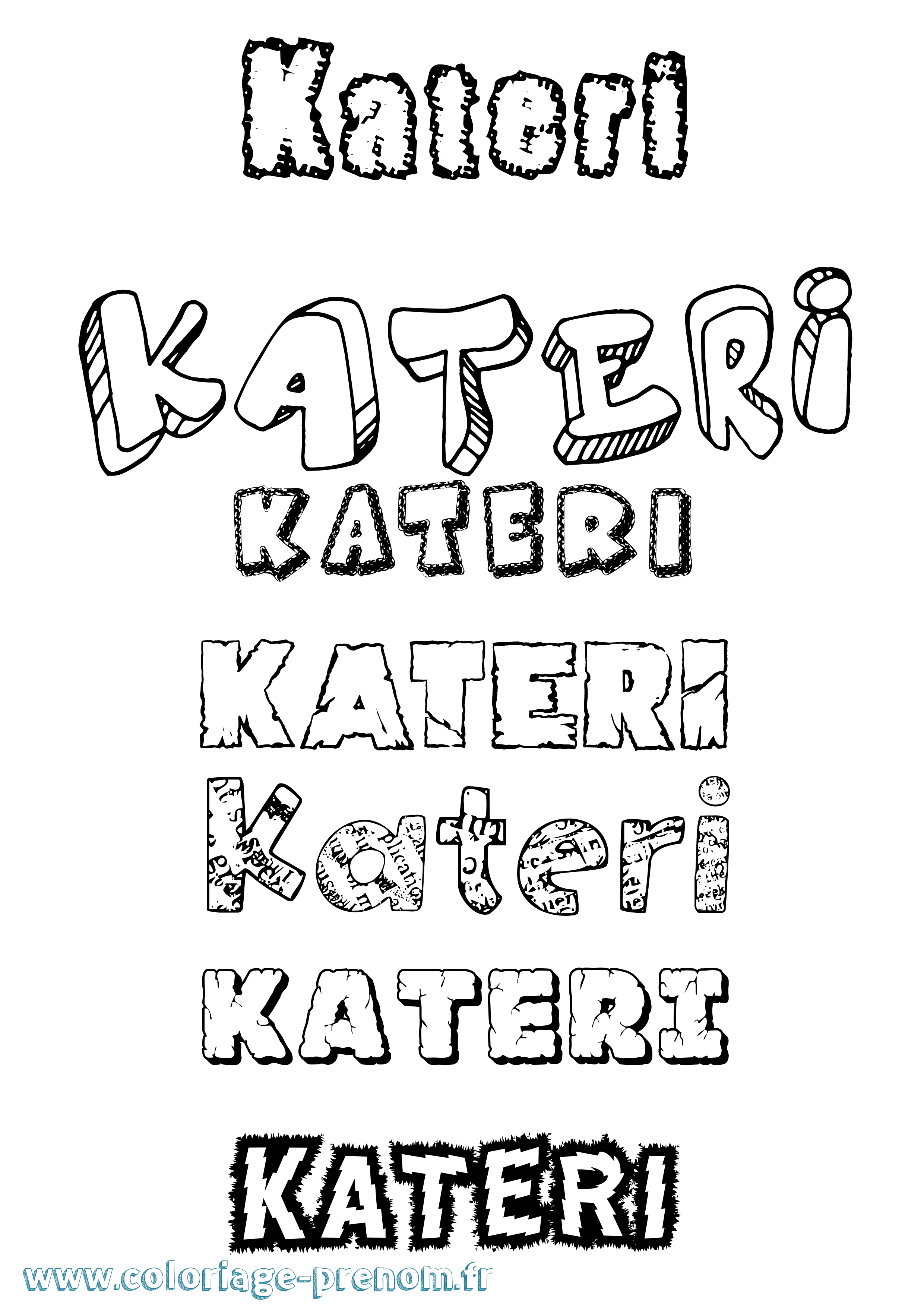 Coloriage Kateri Destructuré Coloriage prénom Kateri Destructuré