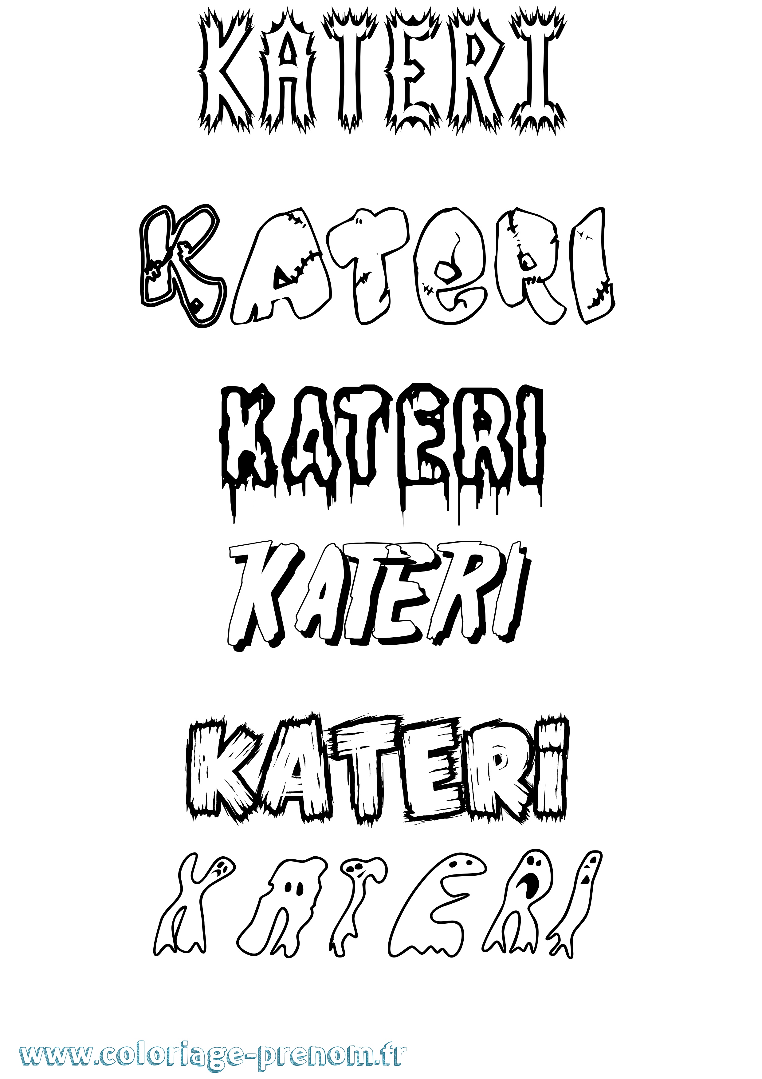 Coloriage Kateri Frisson Coloriage prénom Kateri Frisson