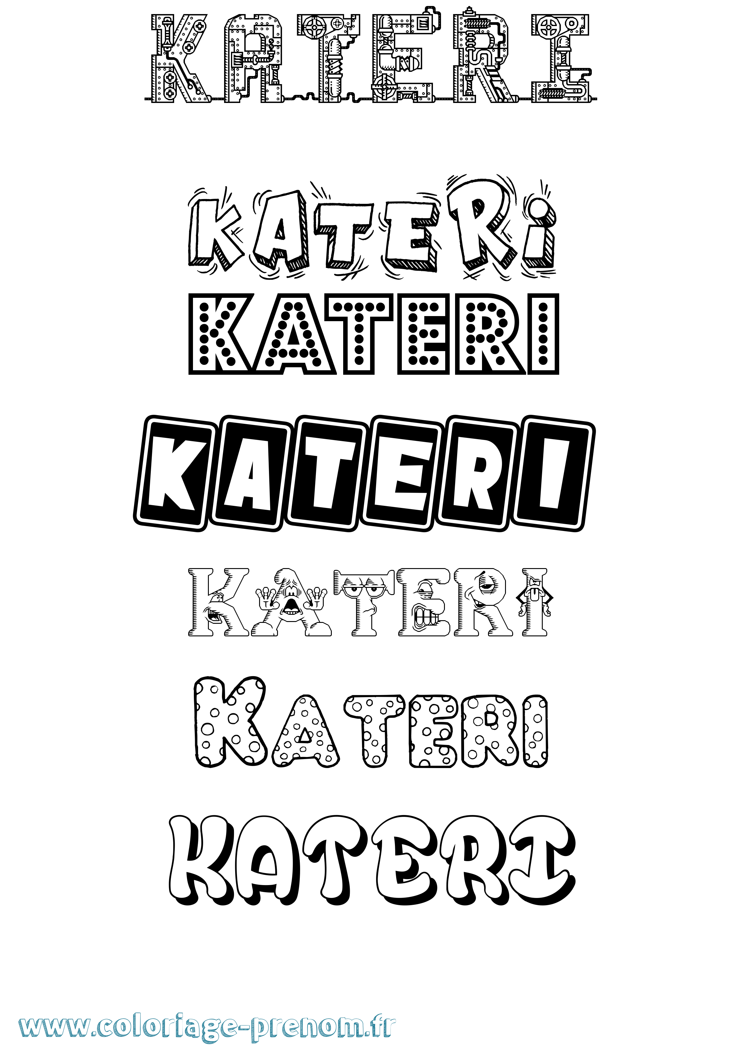 Coloriage Kateri Fun Coloriage prénom Kateri Fun