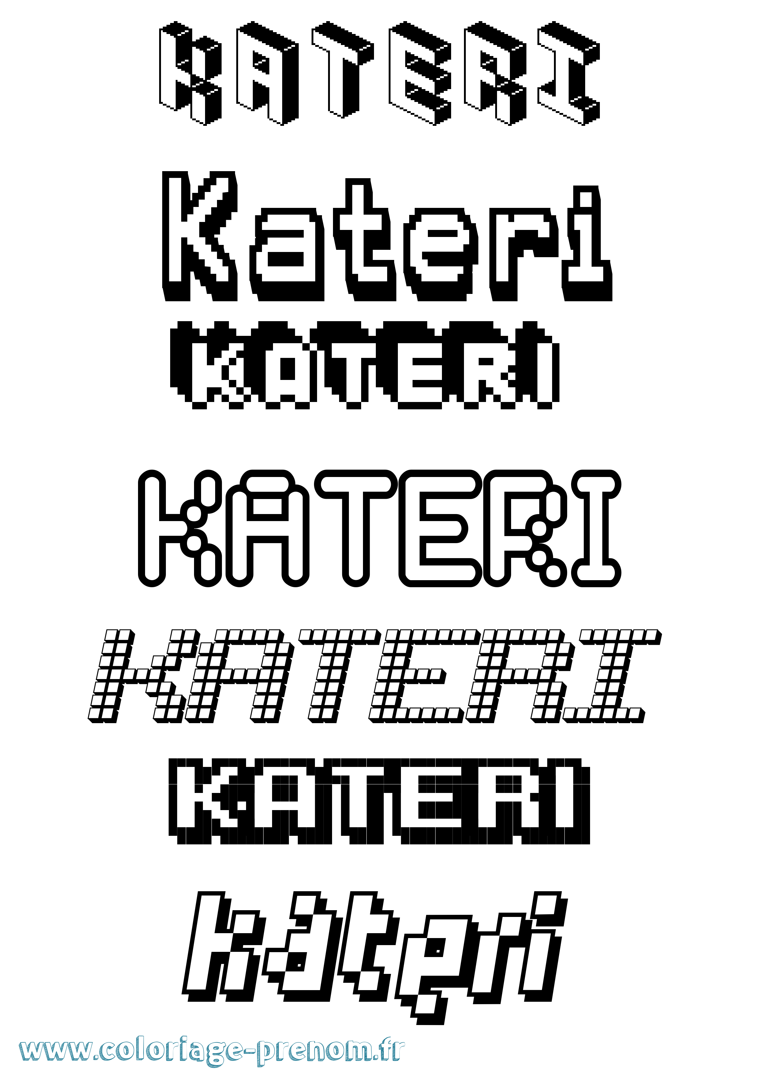 Coloriage Kateri Pixel Coloriage prénom Kateri Pixel