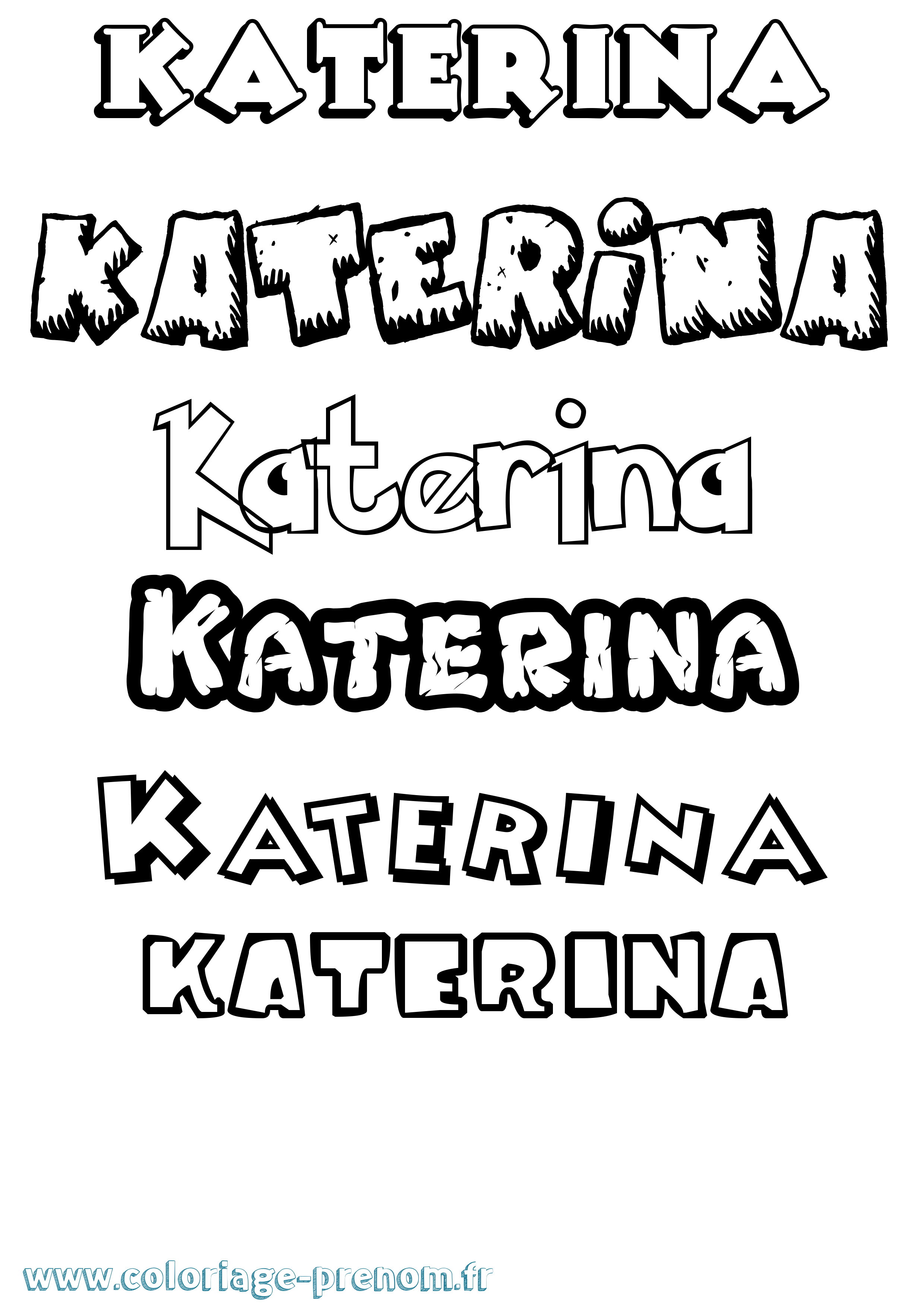 Coloriage Katerina Dessin Animé Coloriage prénom Katerina Dessin Animé