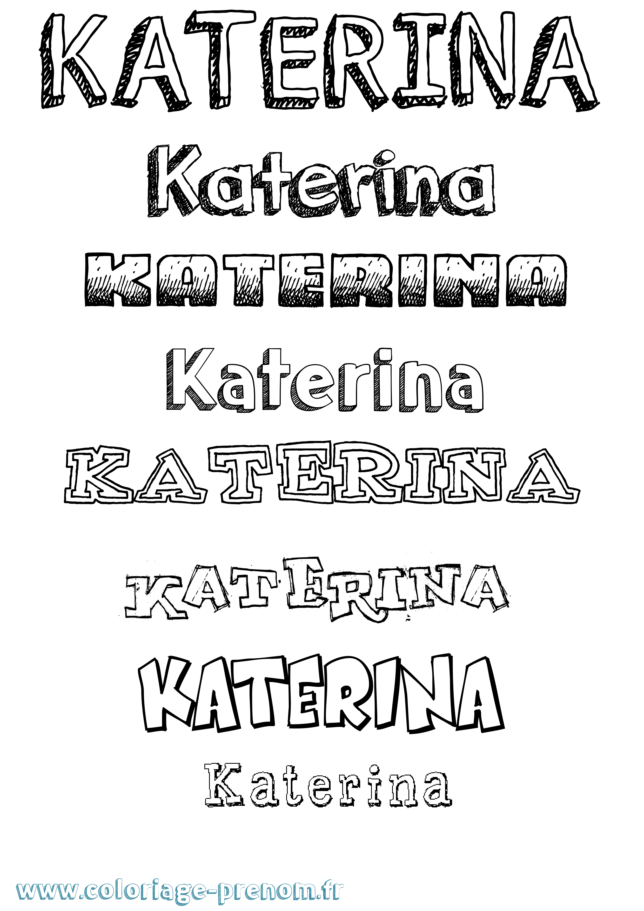 Coloriage Katerina Dessiné Coloriage prénom Katerina Dessiné