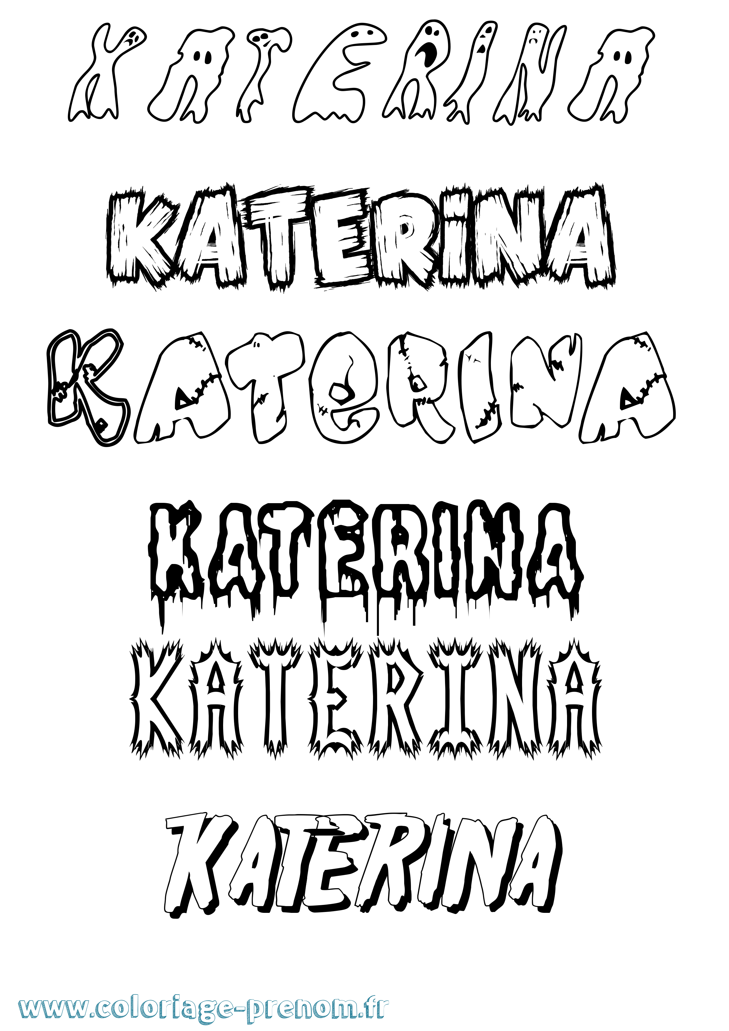 Coloriage Katerina Frisson Coloriage prénom Katerina Frisson