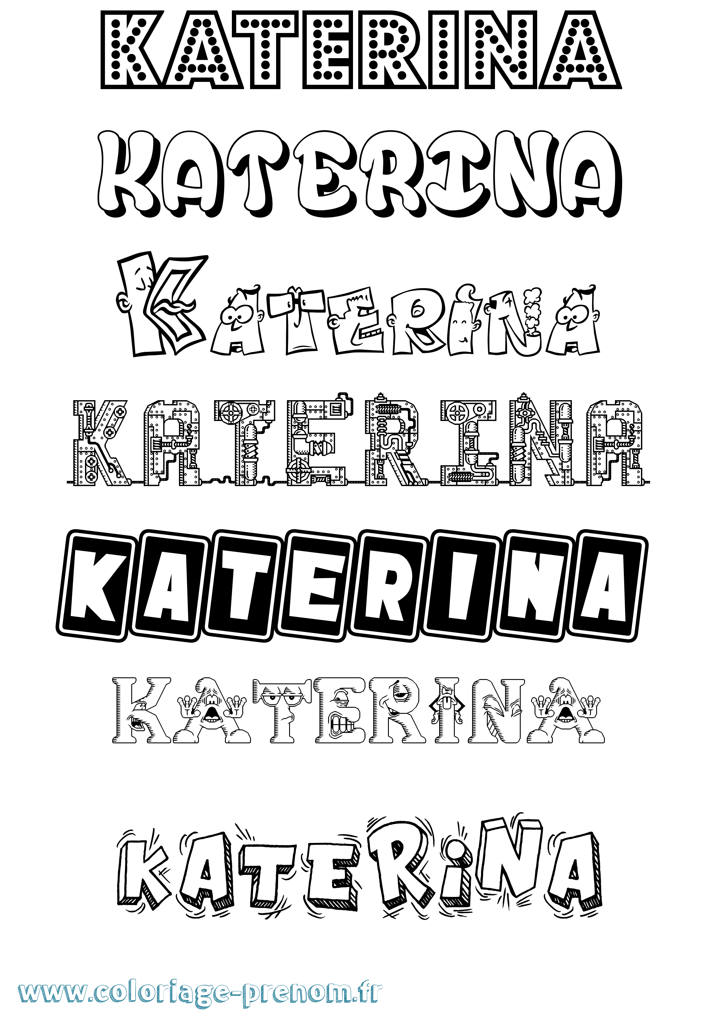 Coloriage Katerina Fun Coloriage prénom Katerina Fun