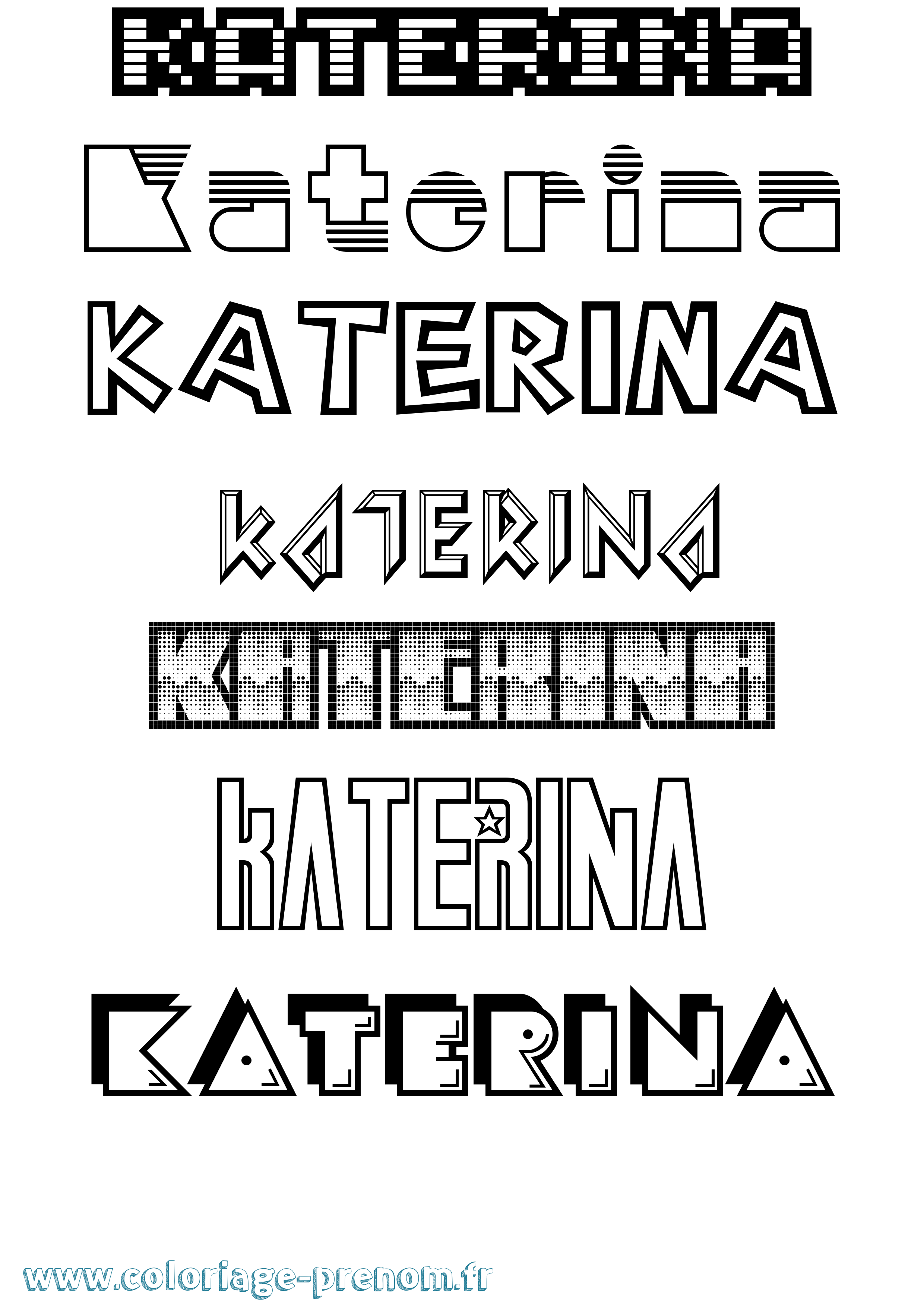 Coloriage Katerina Jeux Vidéos Coloriage prénom Katerina Jeux Vidéos