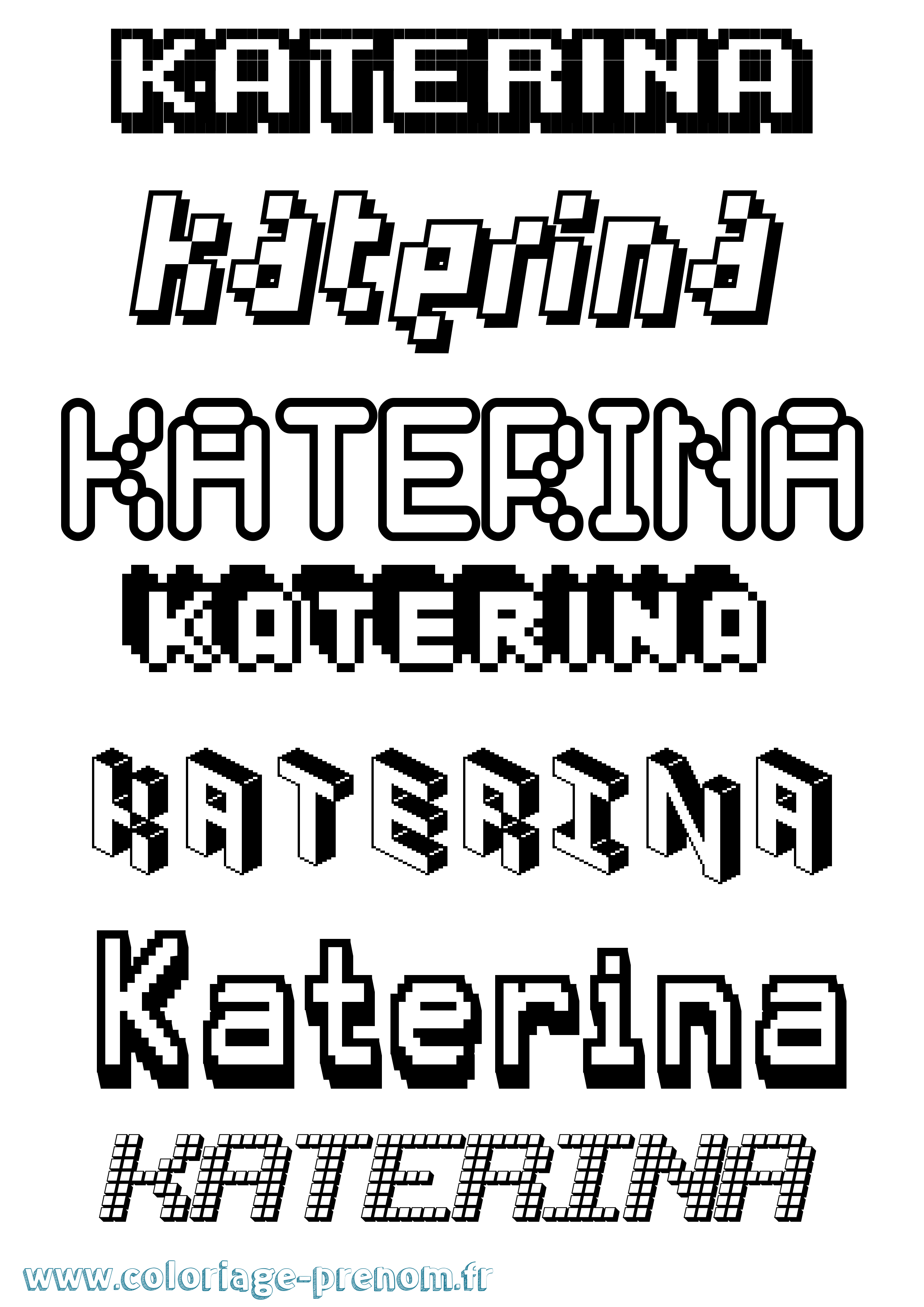 Coloriage Katerina Pixel Coloriage prénom Katerina Pixel
