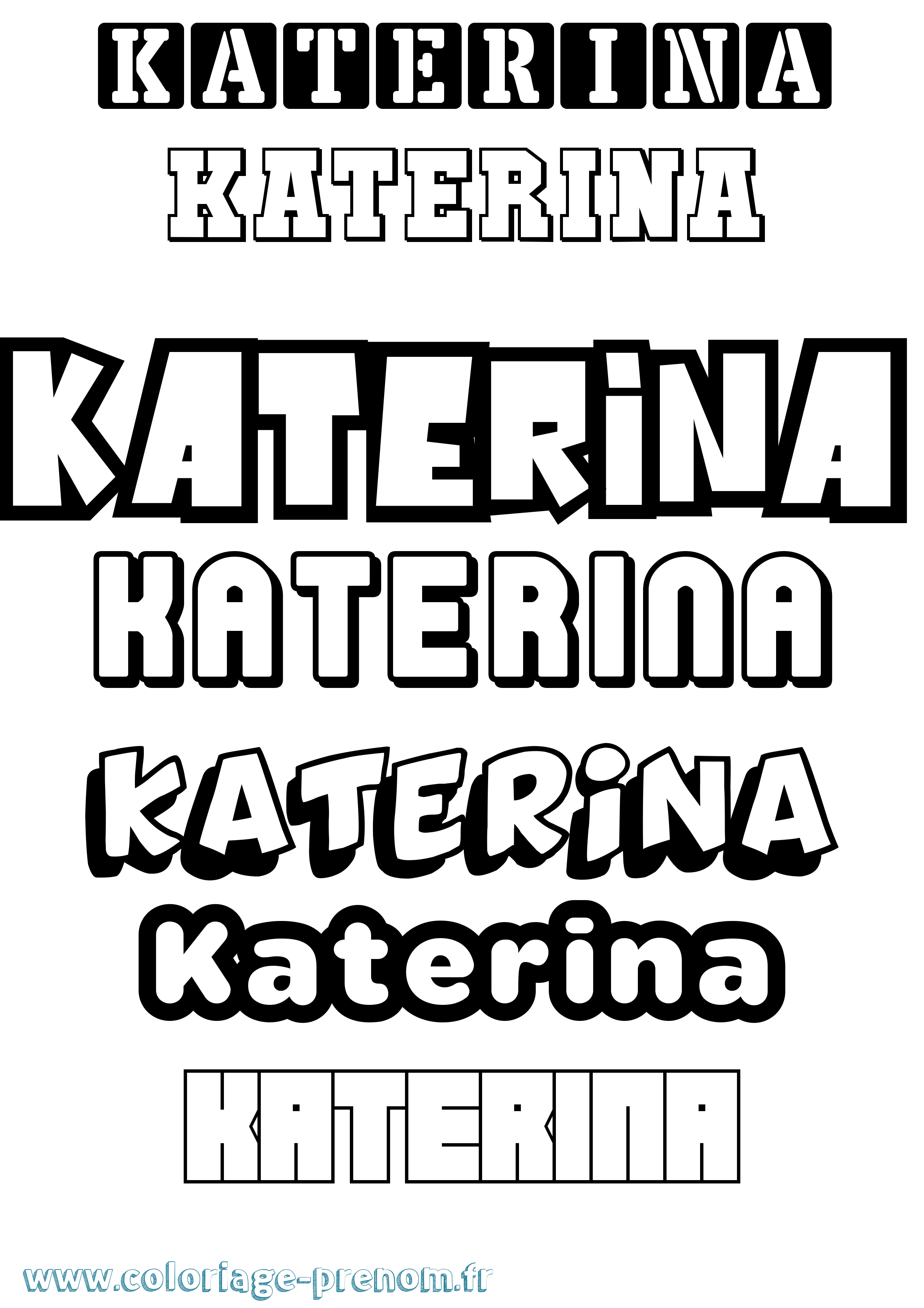 Coloriage Katerina Simple Coloriage prénom Katerina Simple