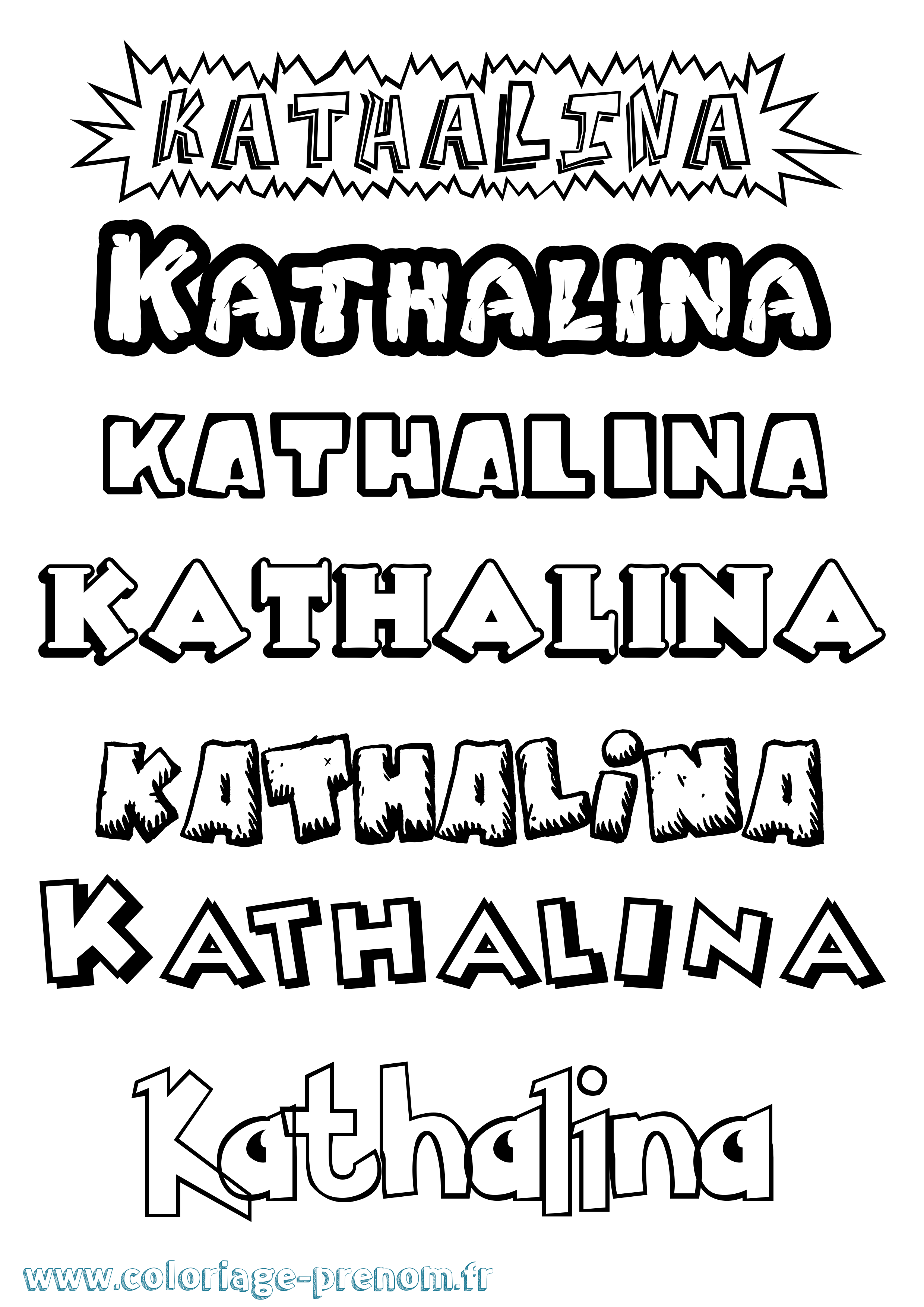 Coloriage Kathalina Dessin Animé Coloriage prénom Kathalina Dessin Animé