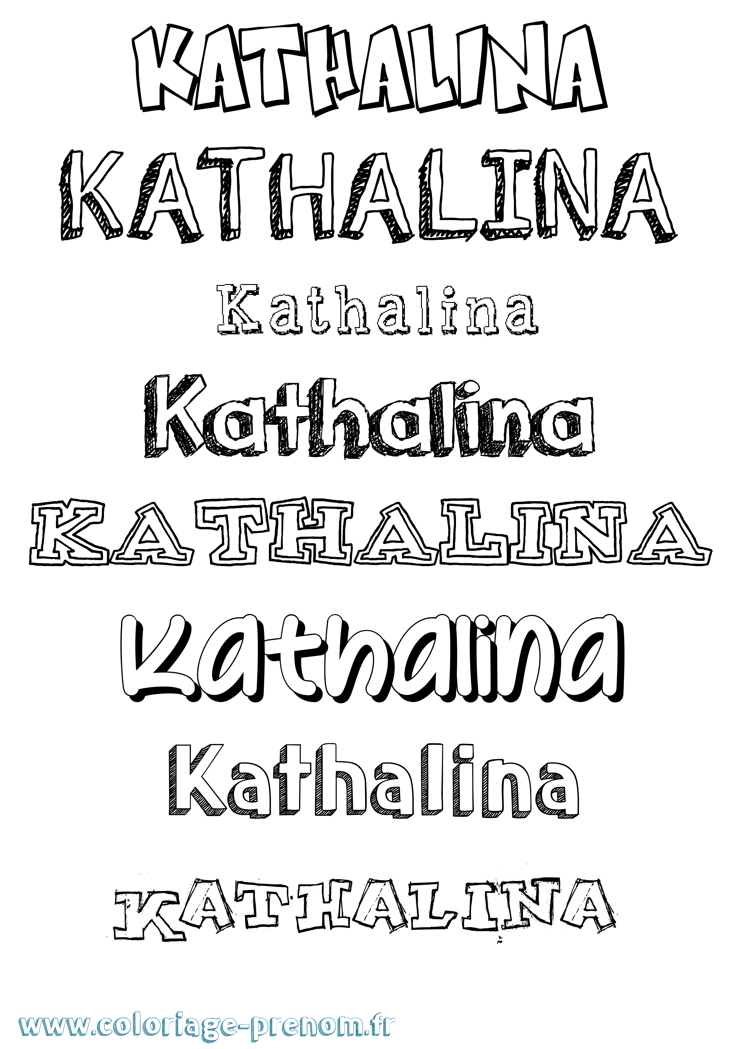 Coloriage Kathalina Dessiné Coloriage prénom Kathalina Dessiné