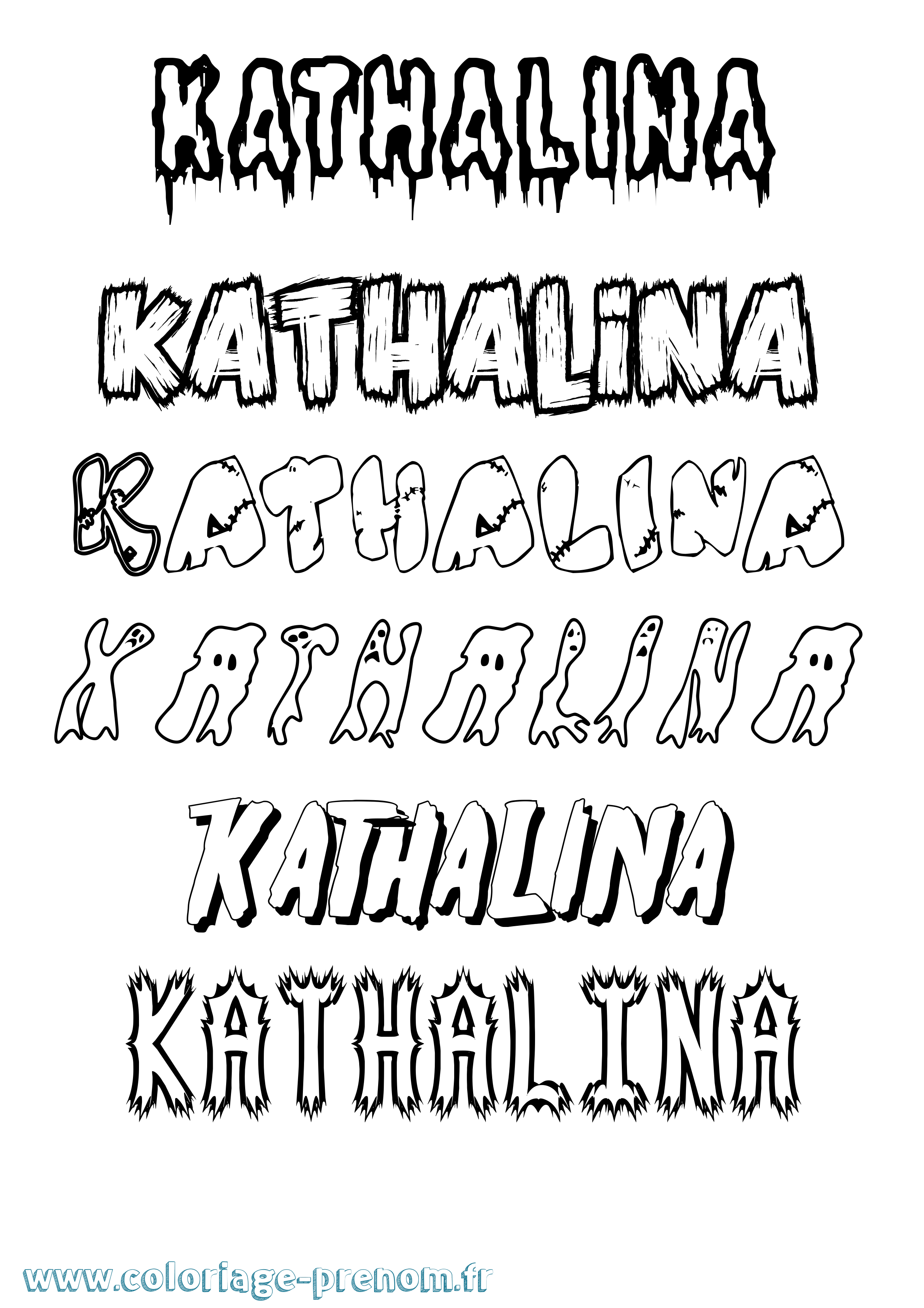 Coloriage Kathalina Frisson Coloriage prénom Kathalina Frisson