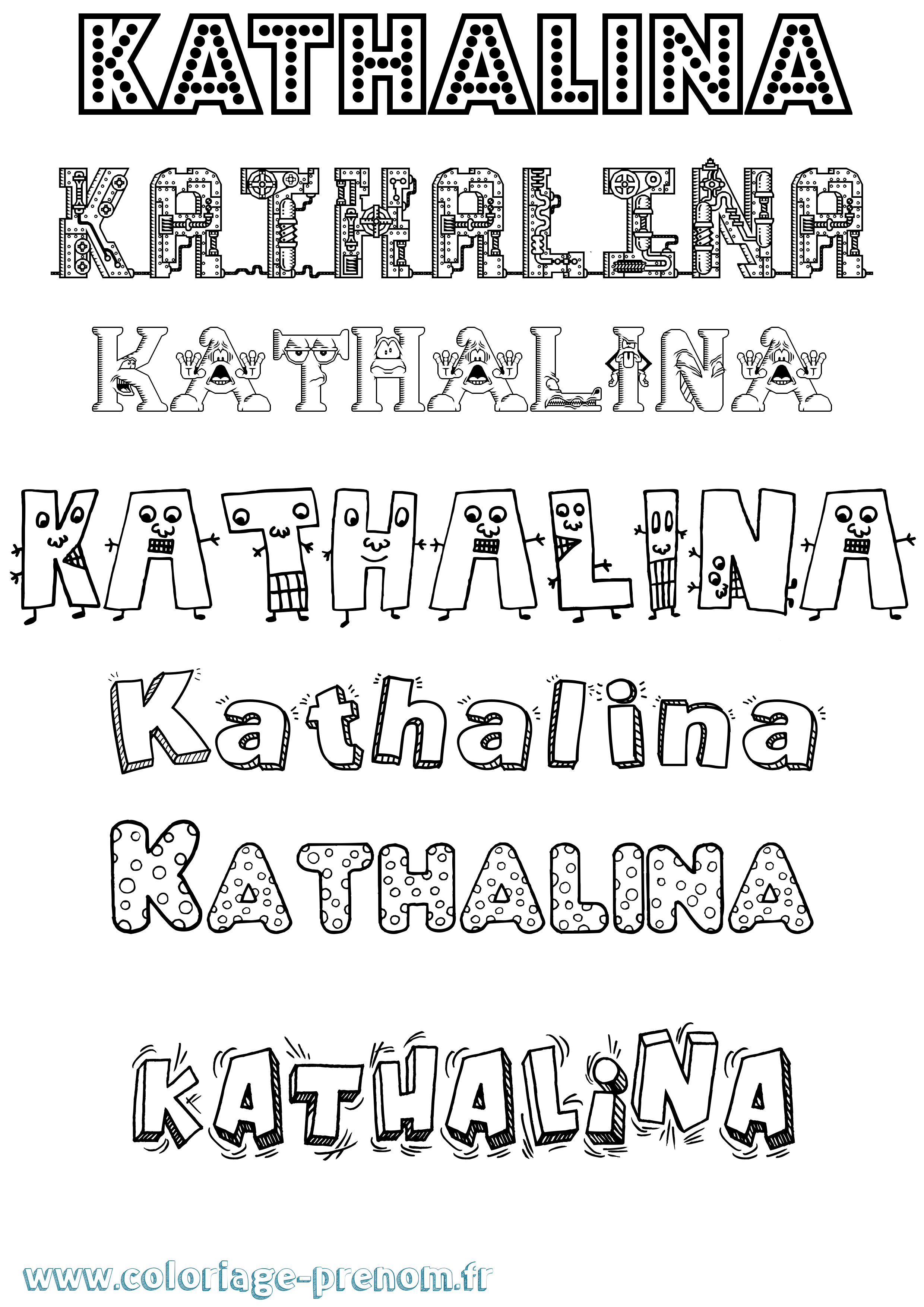 Coloriage Kathalina Fun Coloriage prénom Kathalina Fun