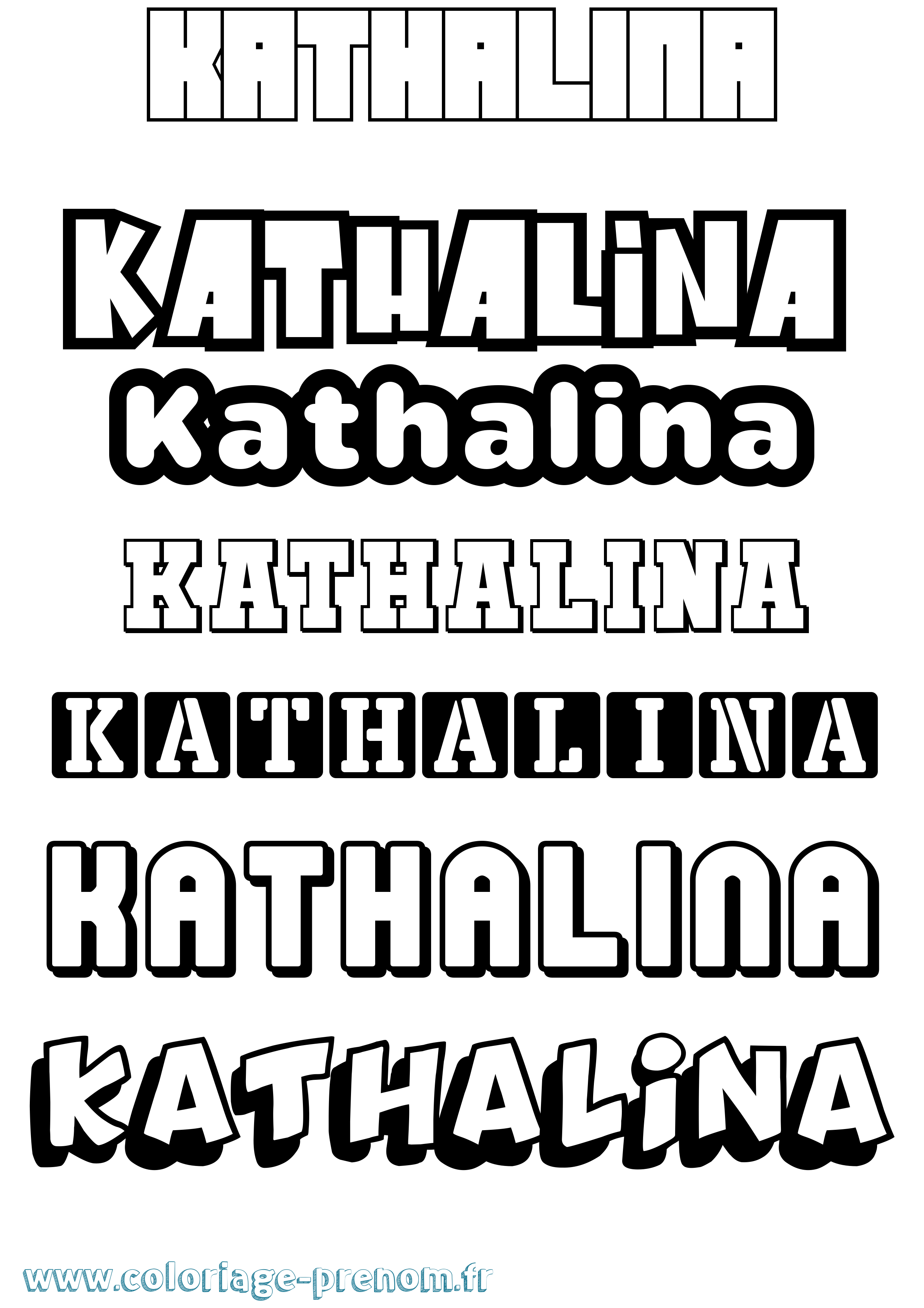 Coloriage Kathalina Simple Coloriage prénom Kathalina Simple