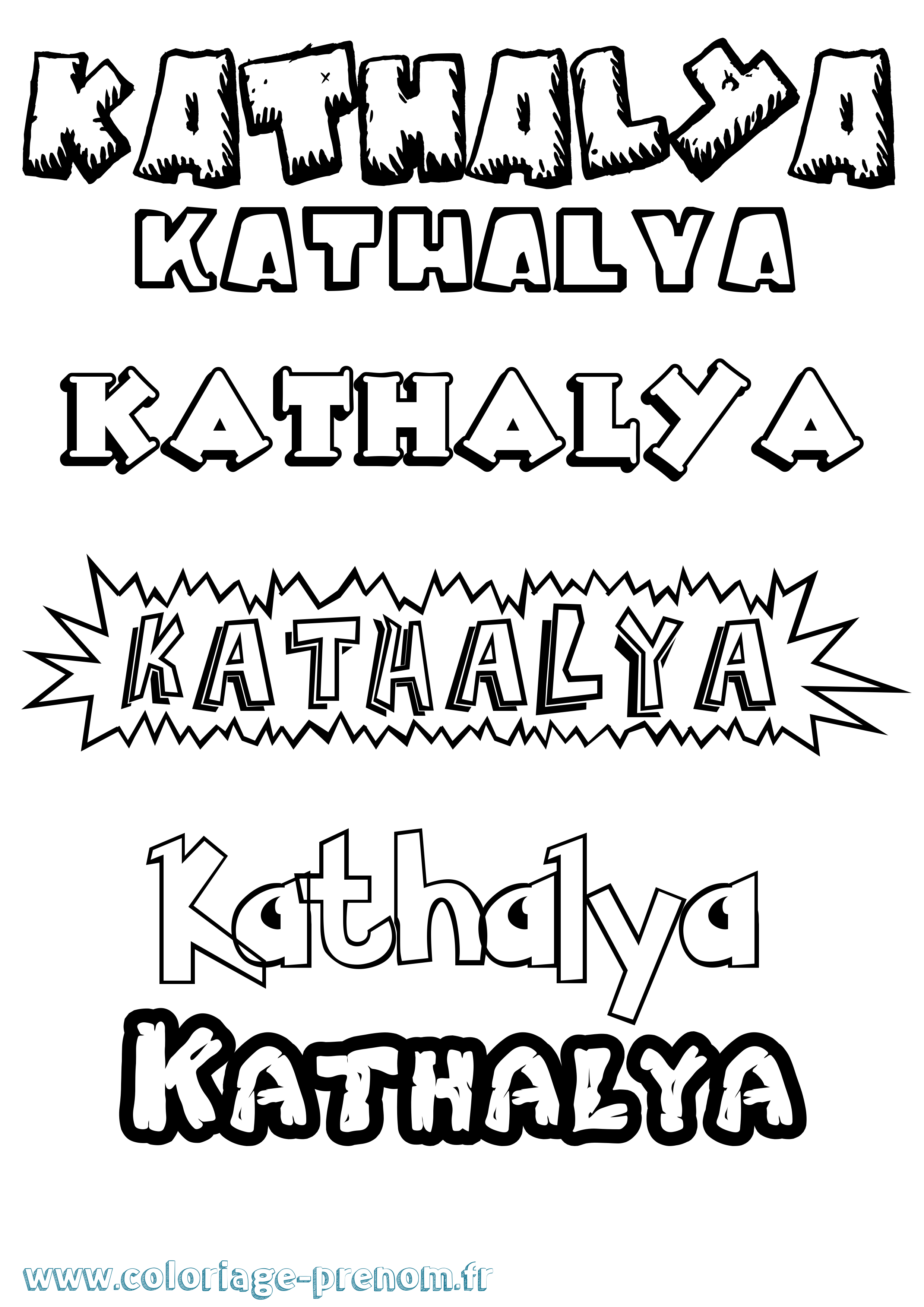 Coloriage Kathalya Dessin Animé Coloriage prénom Kathalya Dessin Animé