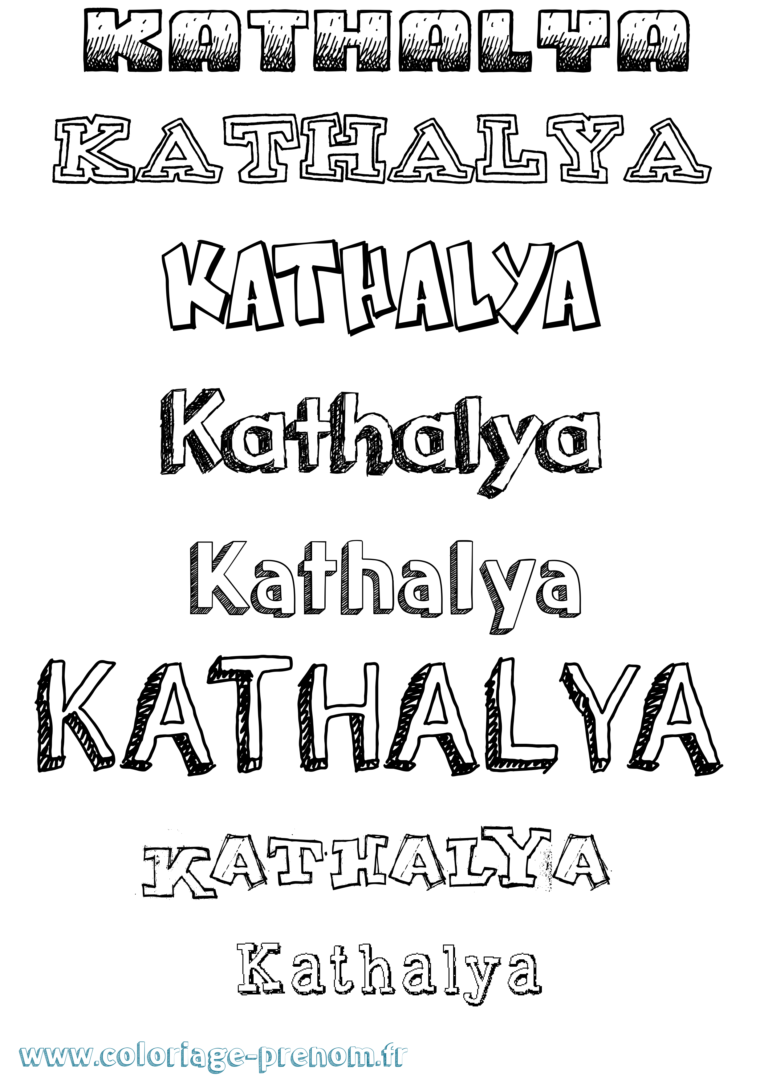 Coloriage Kathalya Dessiné Coloriage prénom Kathalya Dessiné