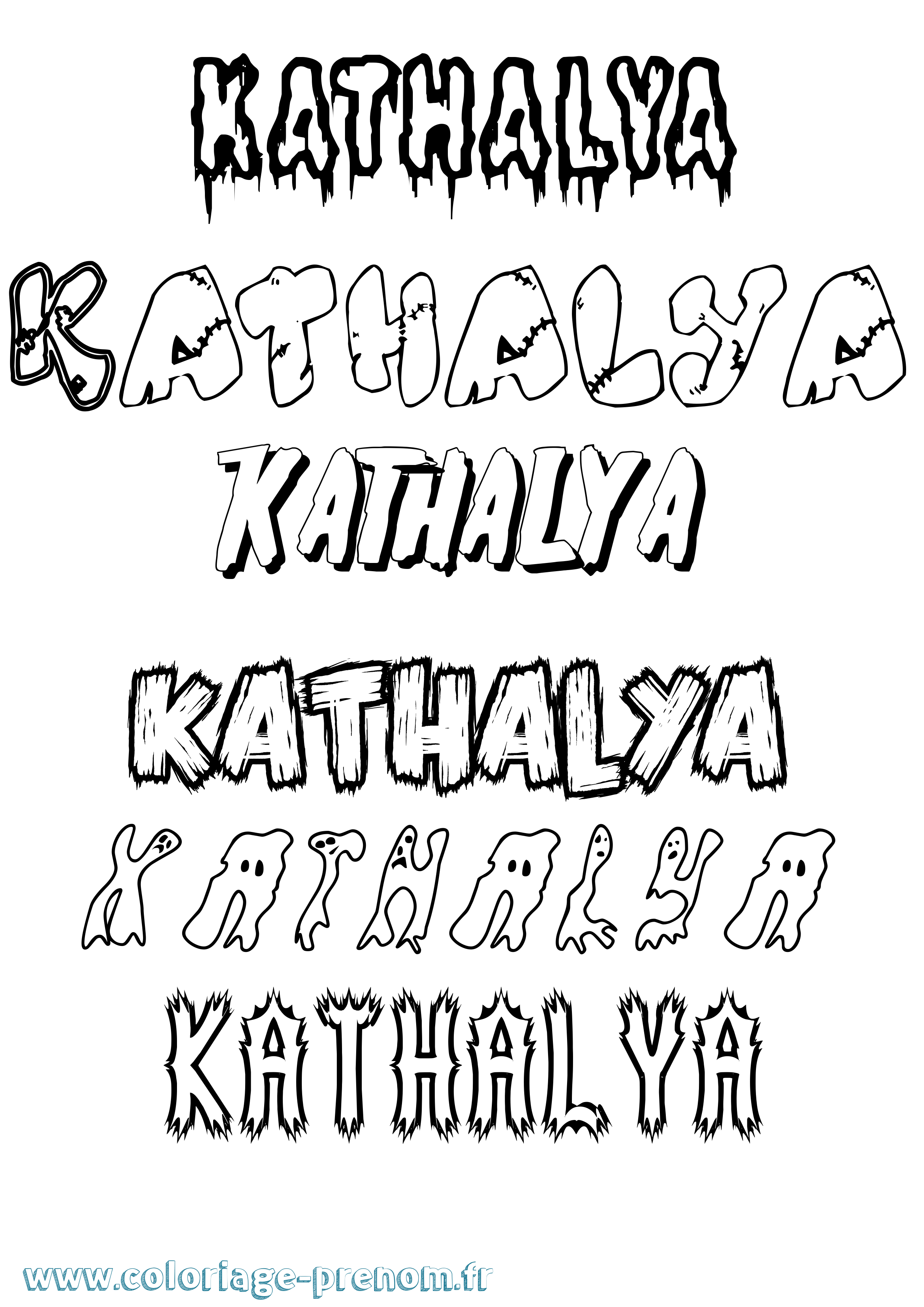 Coloriage Kathalya Frisson Coloriage prénom Kathalya Frisson