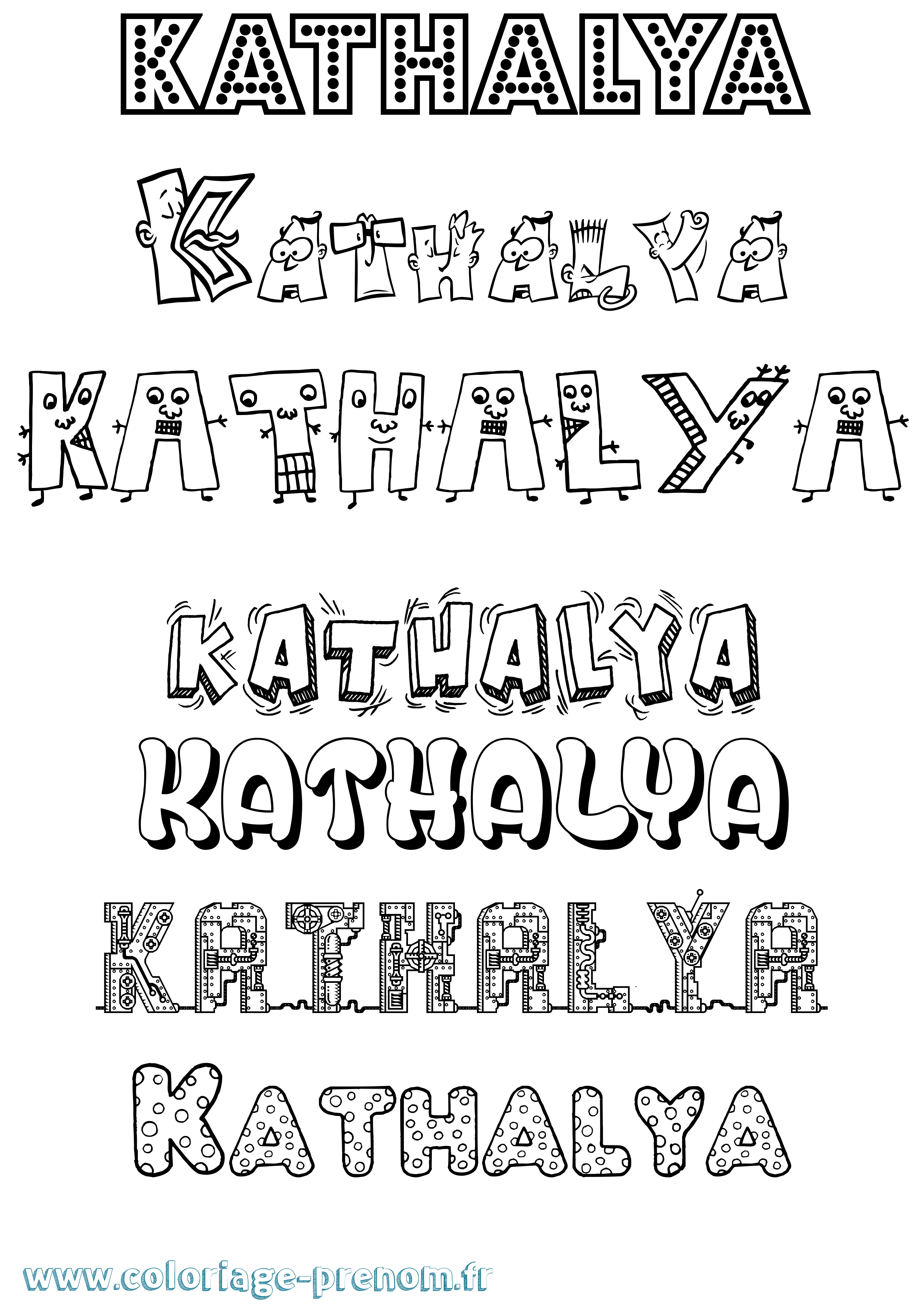 Coloriage Kathalya Fun Coloriage prénom Kathalya Fun