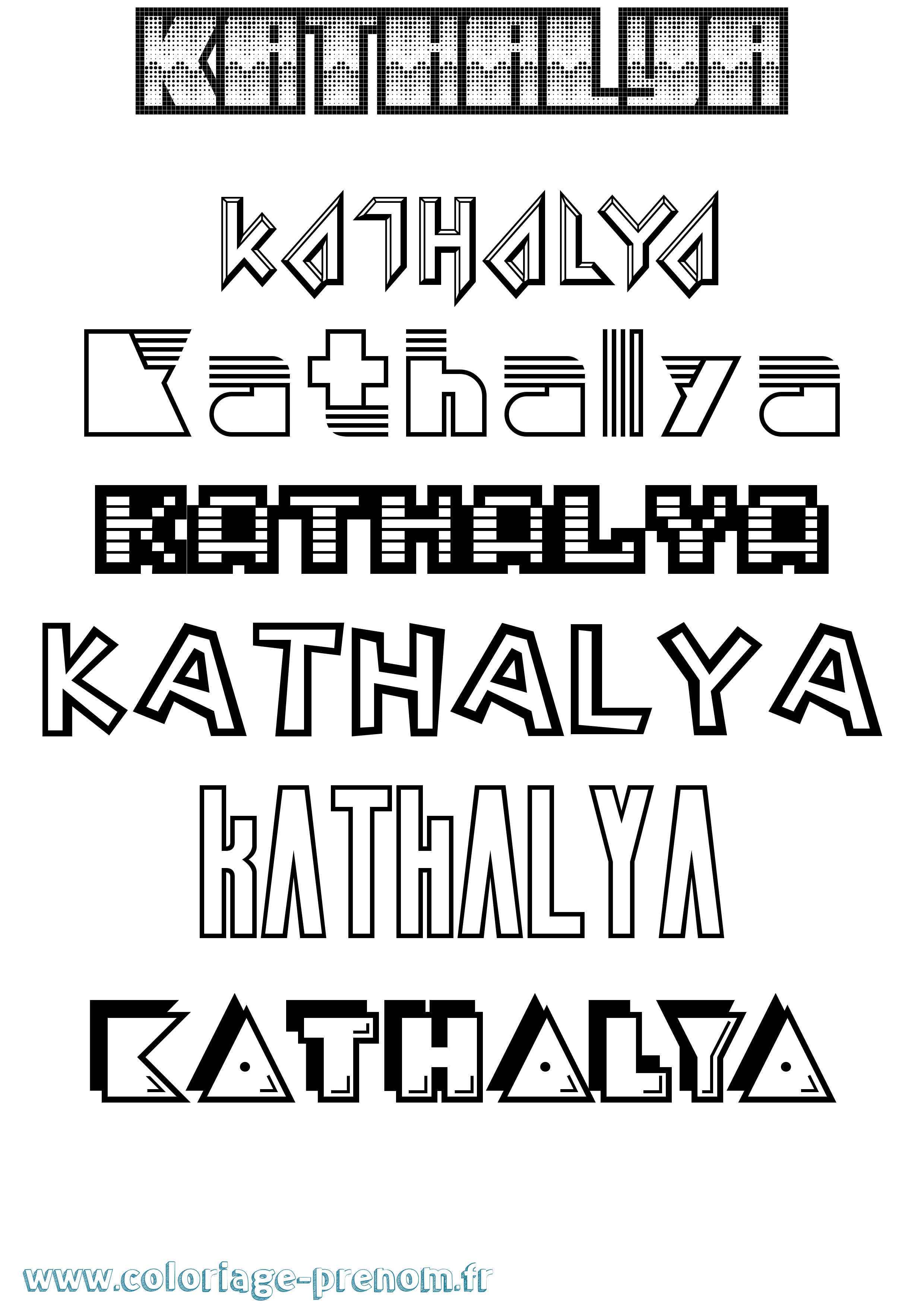 Coloriage Kathalya Jeux Vidéos Coloriage prénom Kathalya Jeux Vidéos