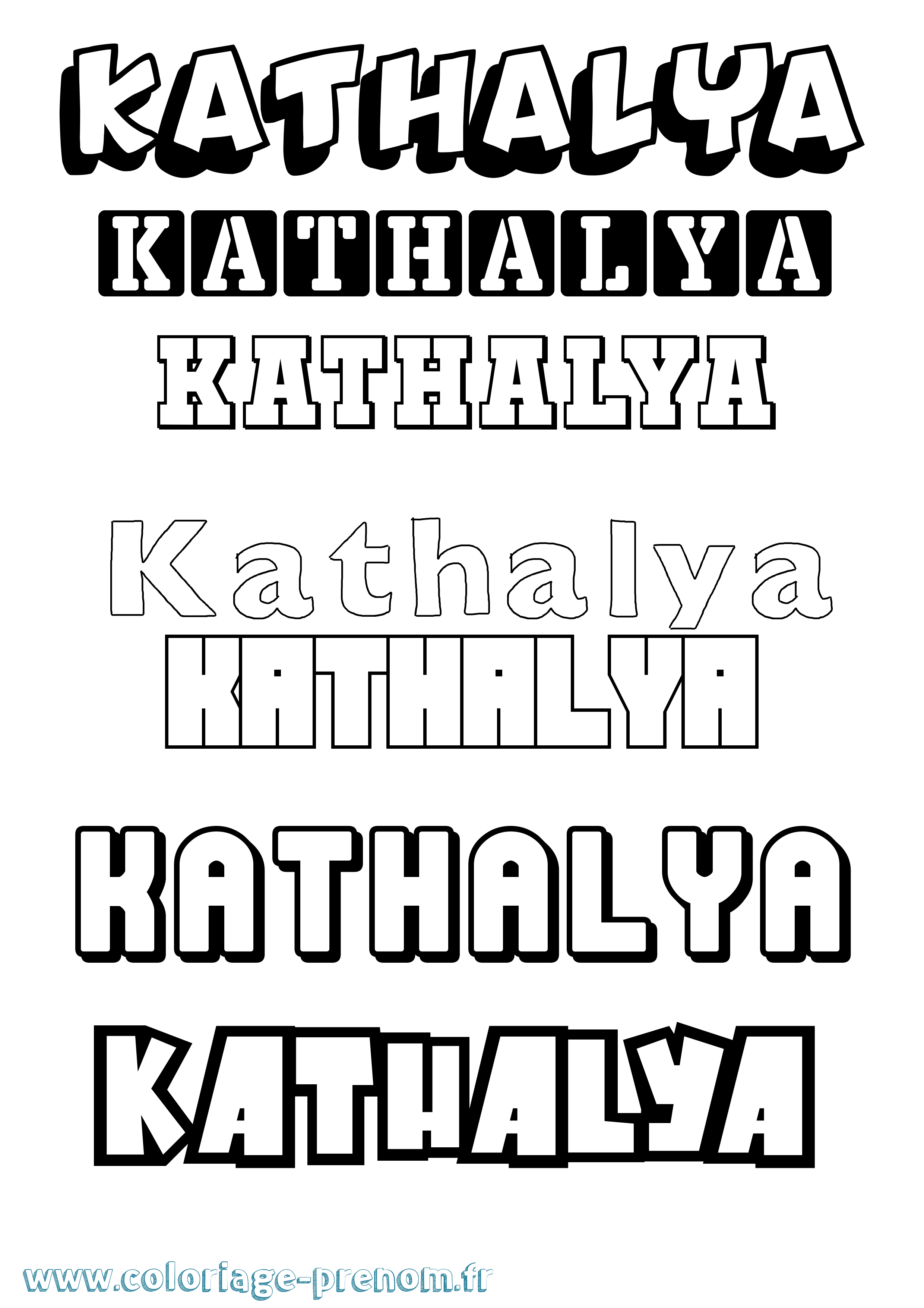 Coloriage Kathalya Simple Coloriage prénom Kathalya Simple