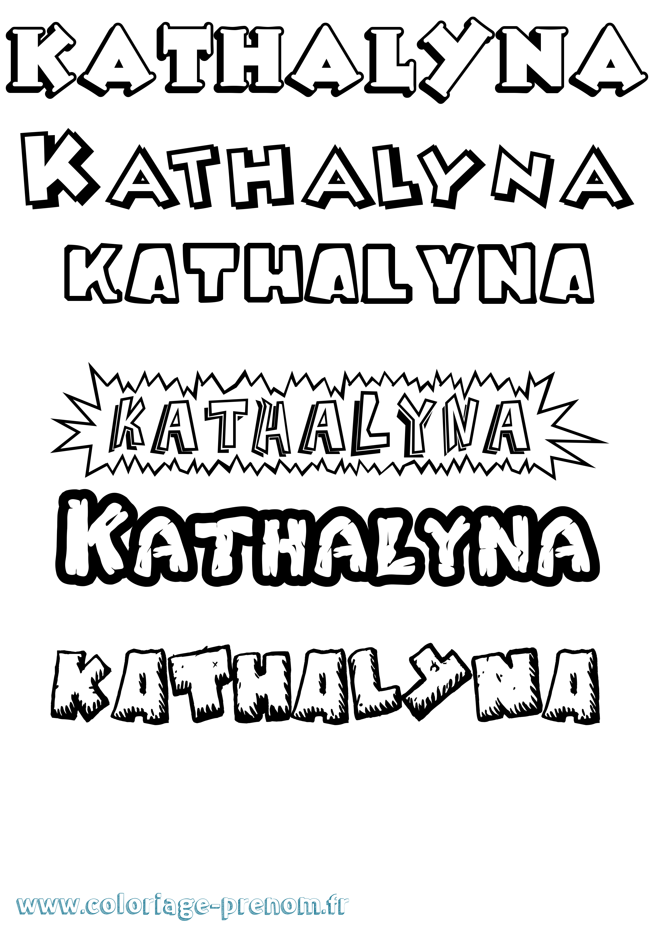 Coloriage Kathalyna Dessin Animé Coloriage prénom Kathalyna Dessin Animé