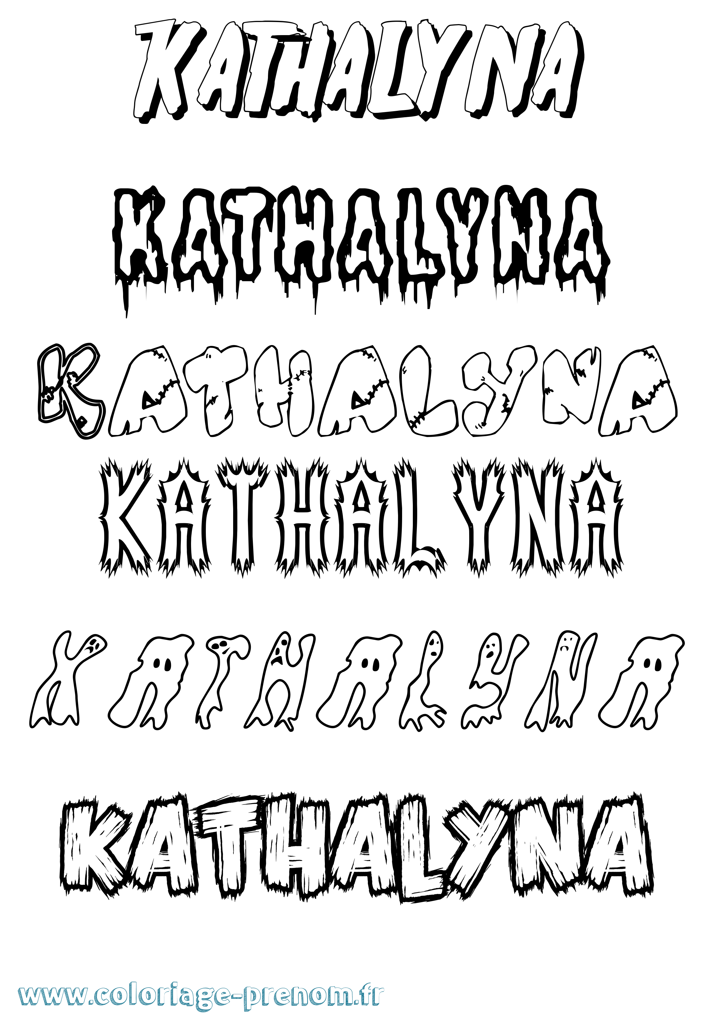 Coloriage Kathalyna Frisson Coloriage prénom Kathalyna Frisson