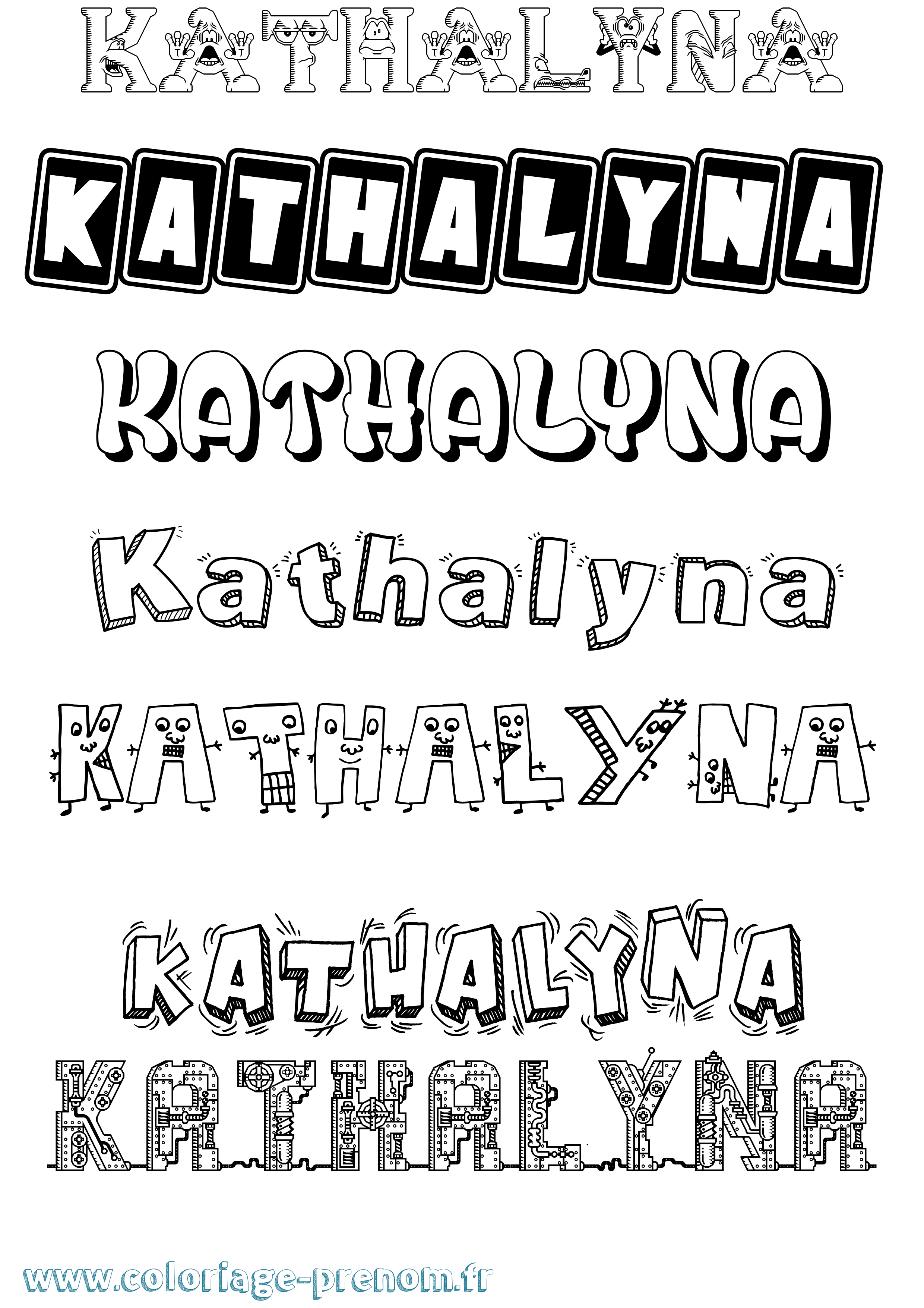 Coloriage Kathalyna Fun Coloriage prénom Kathalyna Fun