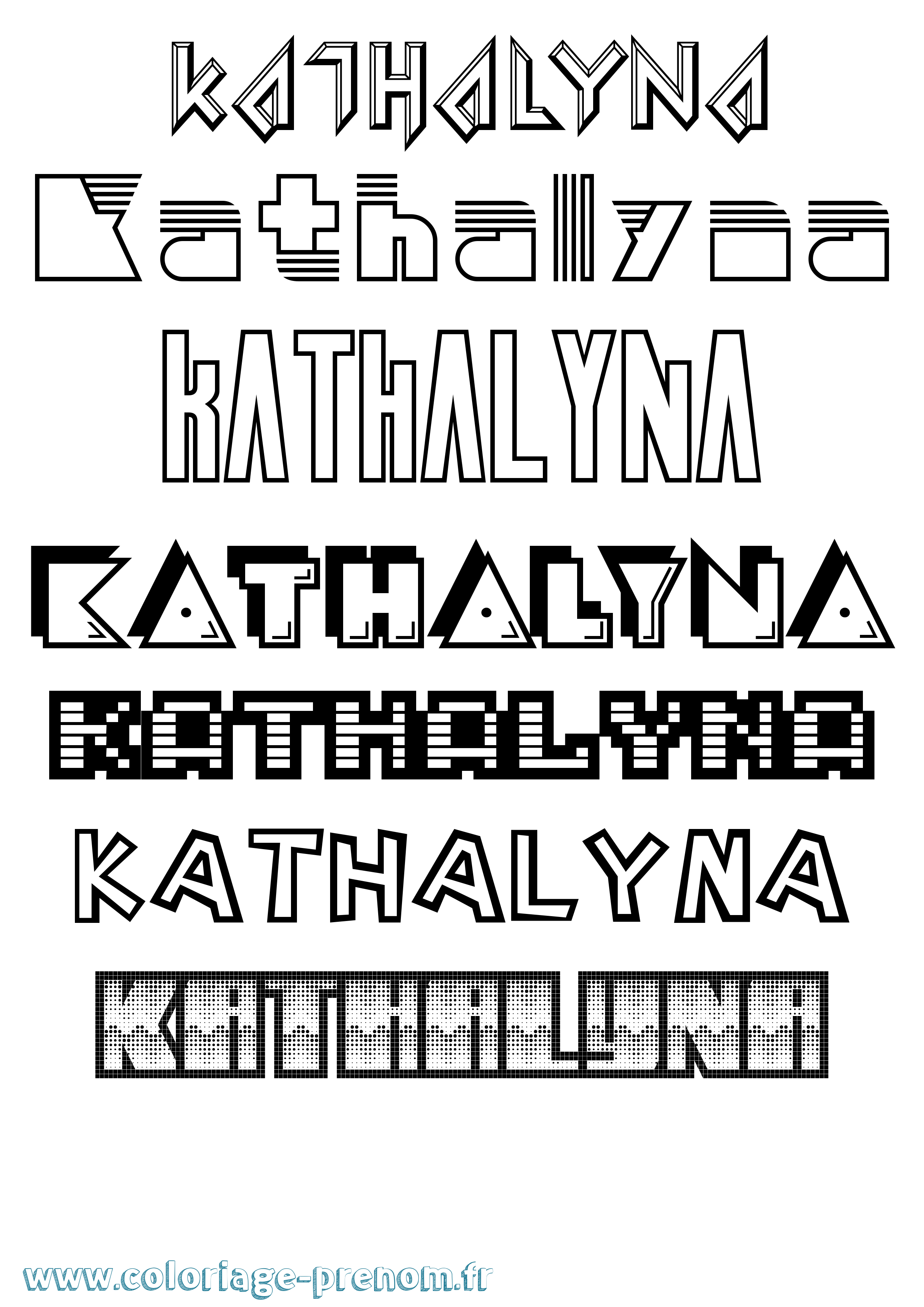 Coloriage Kathalyna Jeux Vidéos Coloriage prénom Kathalyna Jeux Vidéos