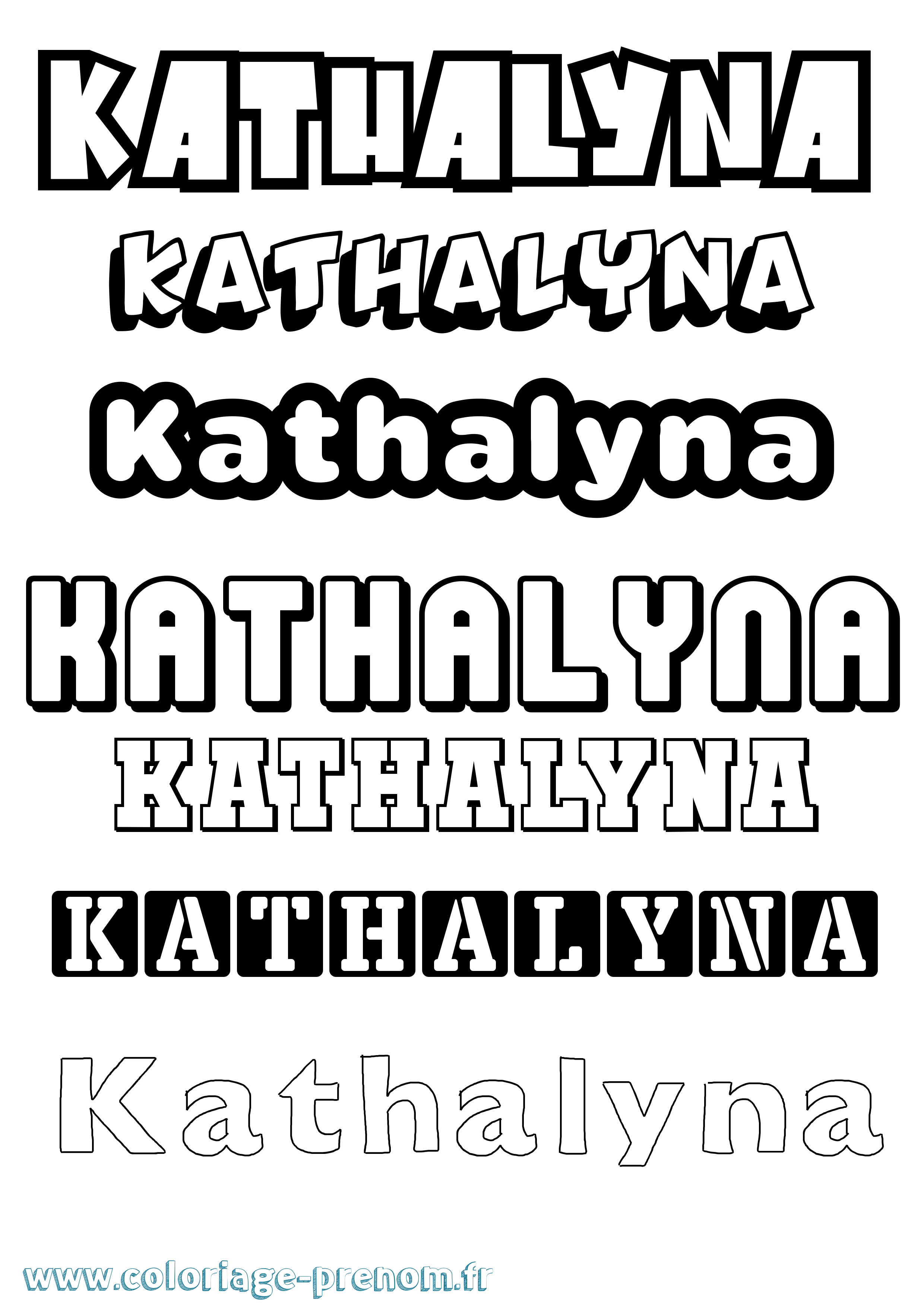 Coloriage Kathalyna Simple Coloriage prénom Kathalyna Simple