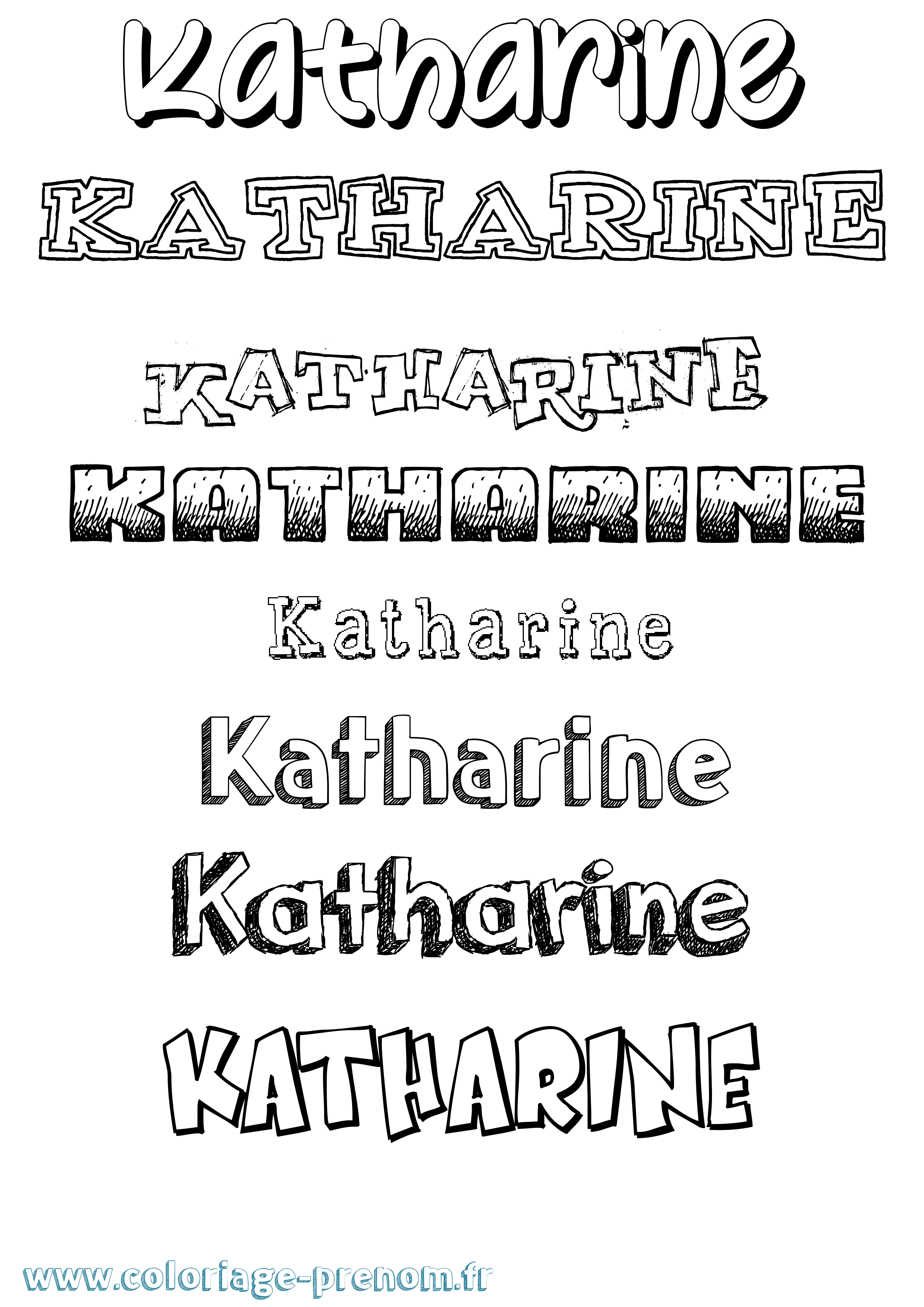Coloriage Katharine Dessiné Coloriage prénom Katharine Dessiné