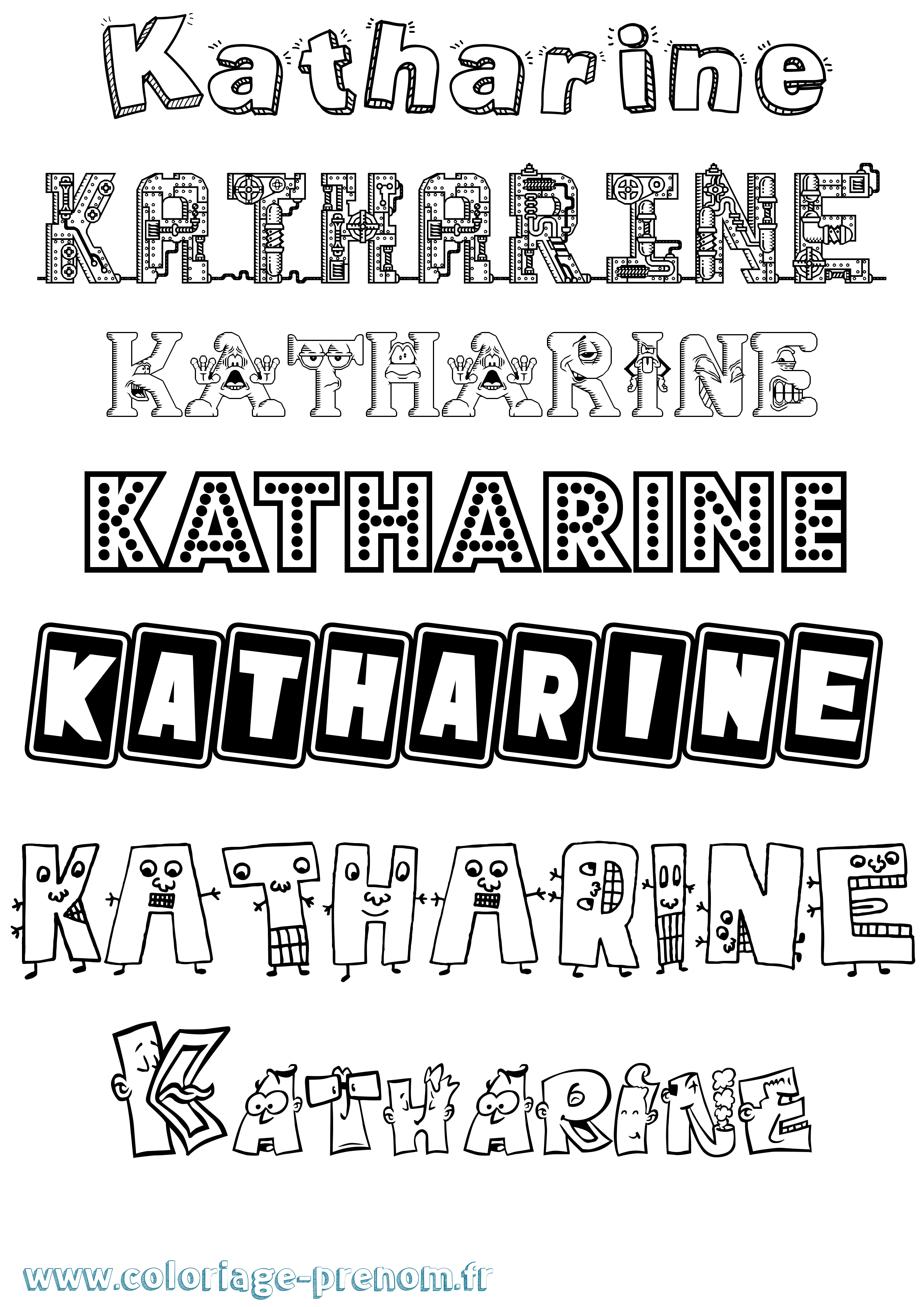Coloriage Katharine Fun Coloriage prénom Katharine Fun