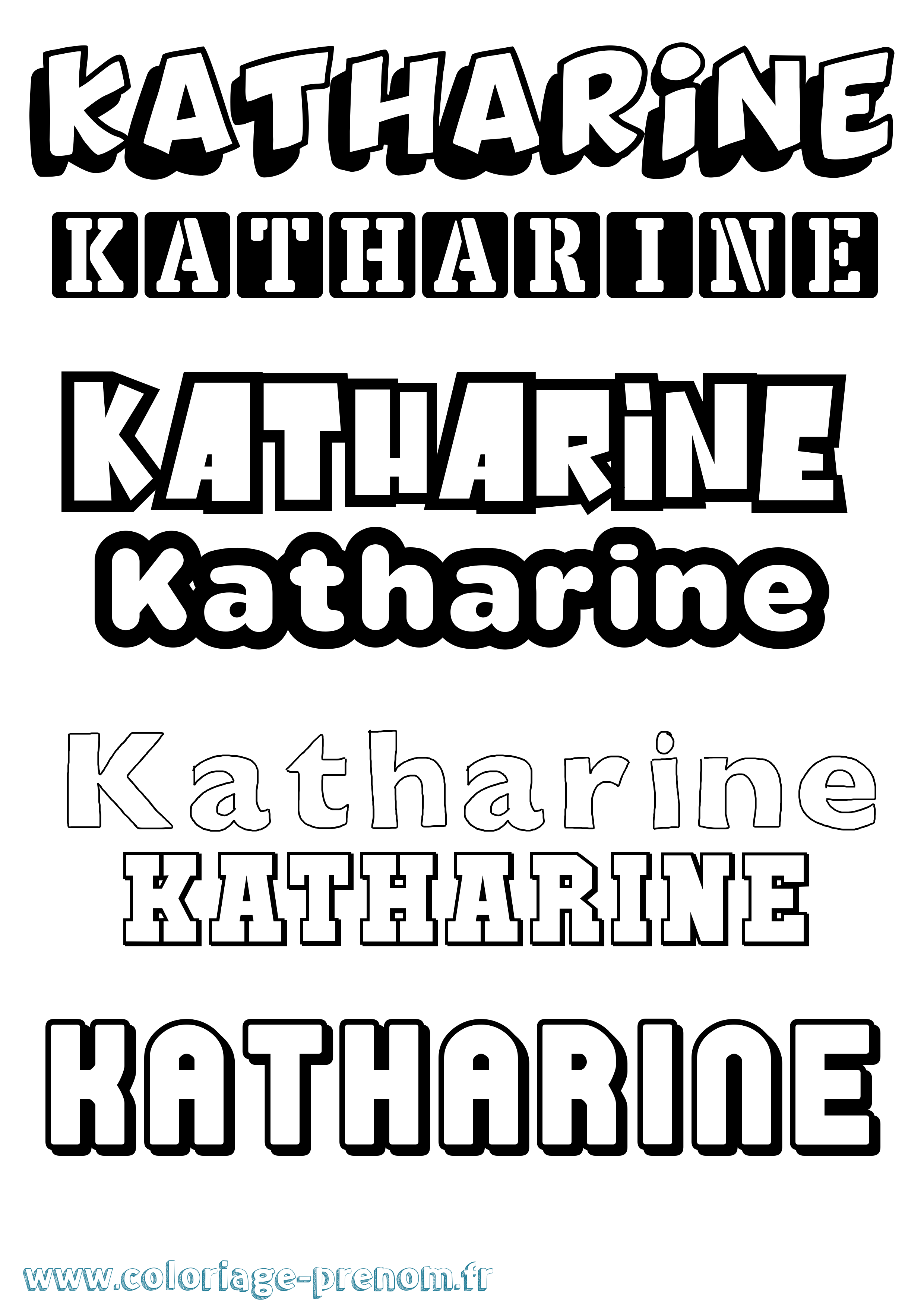 Coloriage Katharine Simple Coloriage prénom Katharine Simple