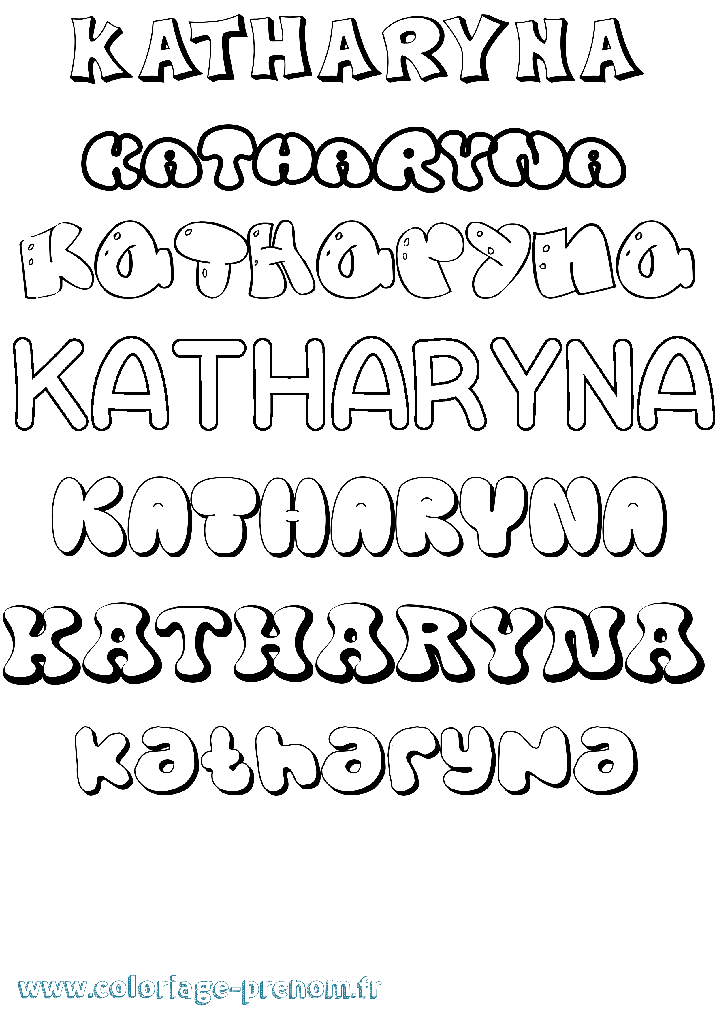 Coloriage Katharyna Bubble Coloriage prénom Katharyna Bubble