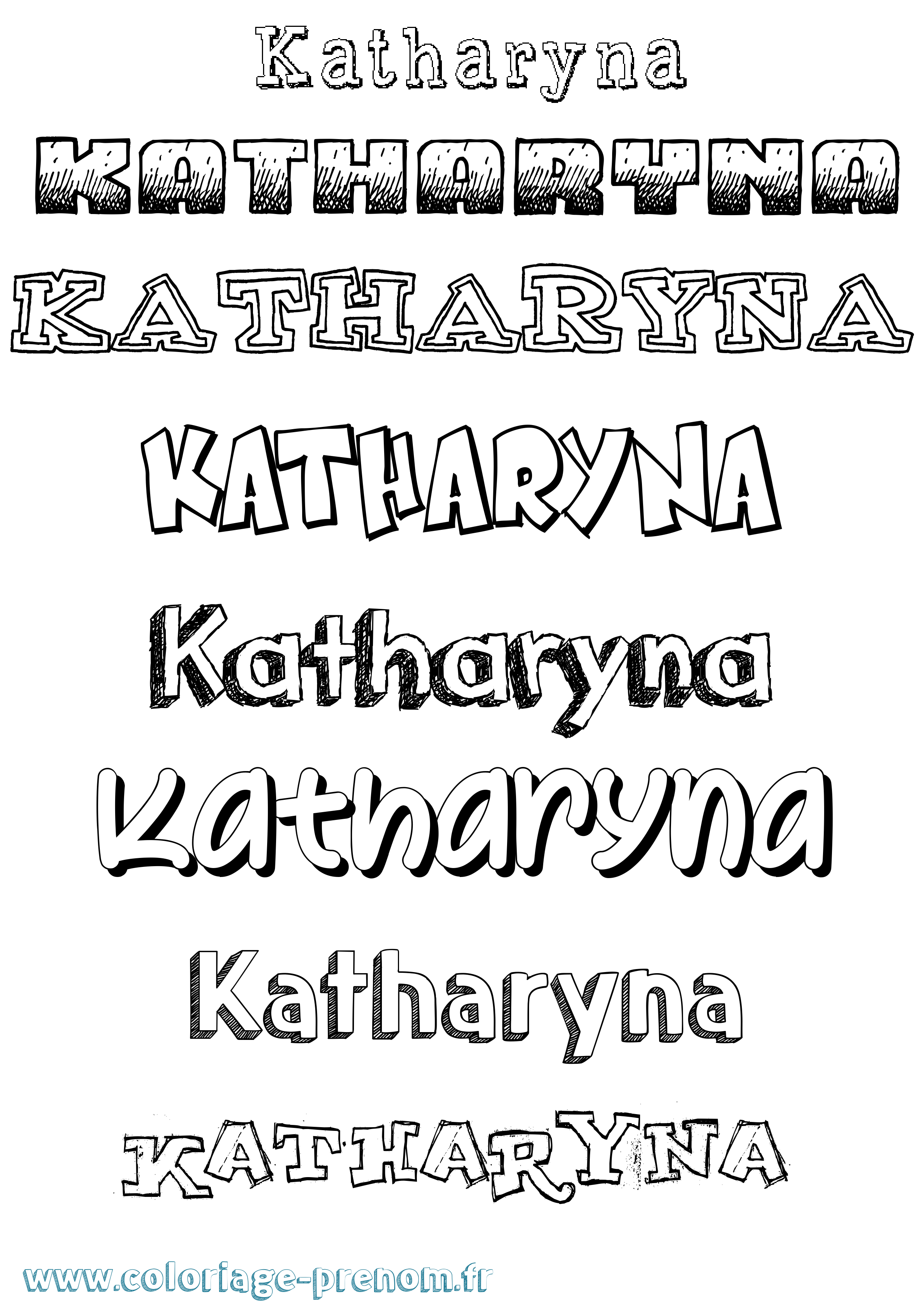 Coloriage Katharyna Dessiné Coloriage prénom Katharyna Dessiné