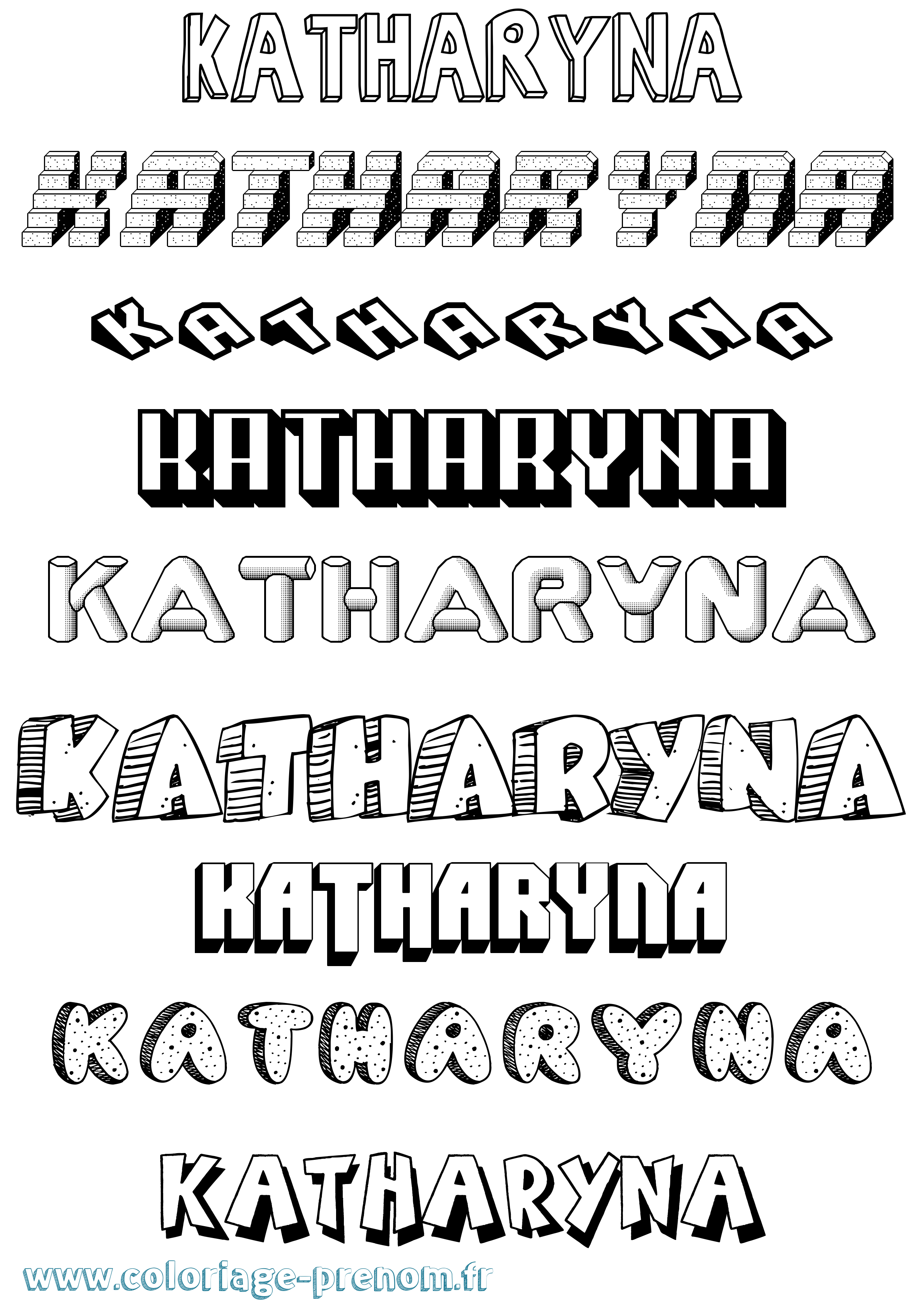 Coloriage Katharyna Effet 3D Coloriage prénom Katharyna Effet 3D