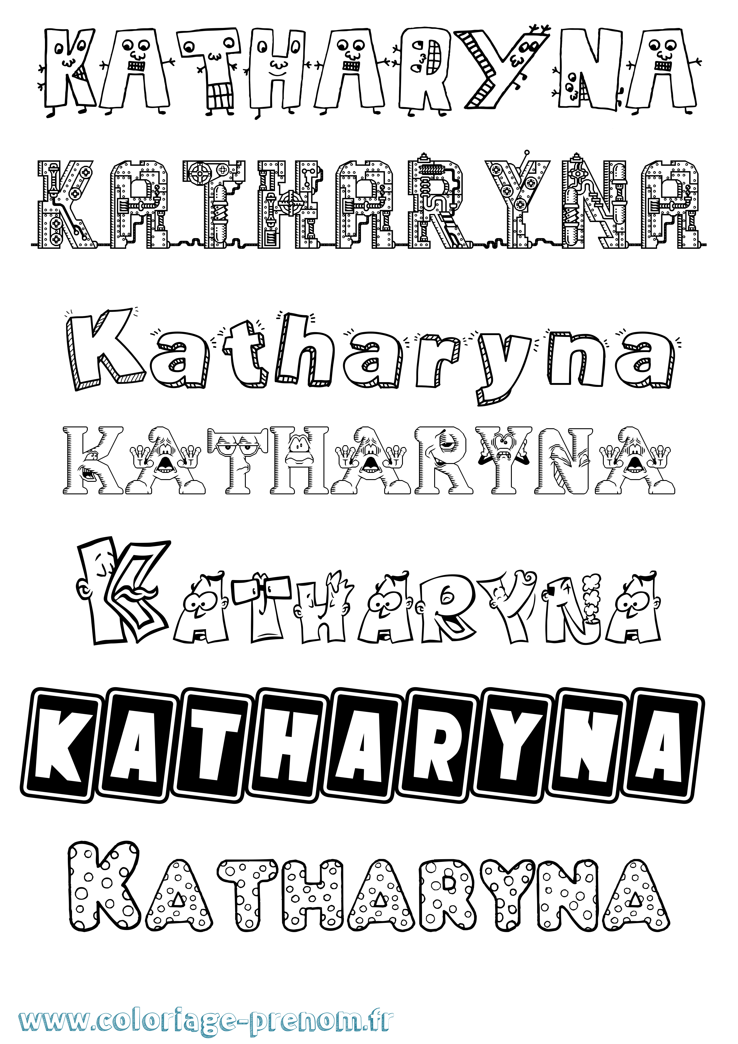 Coloriage Katharyna Fun Coloriage prénom Katharyna Fun