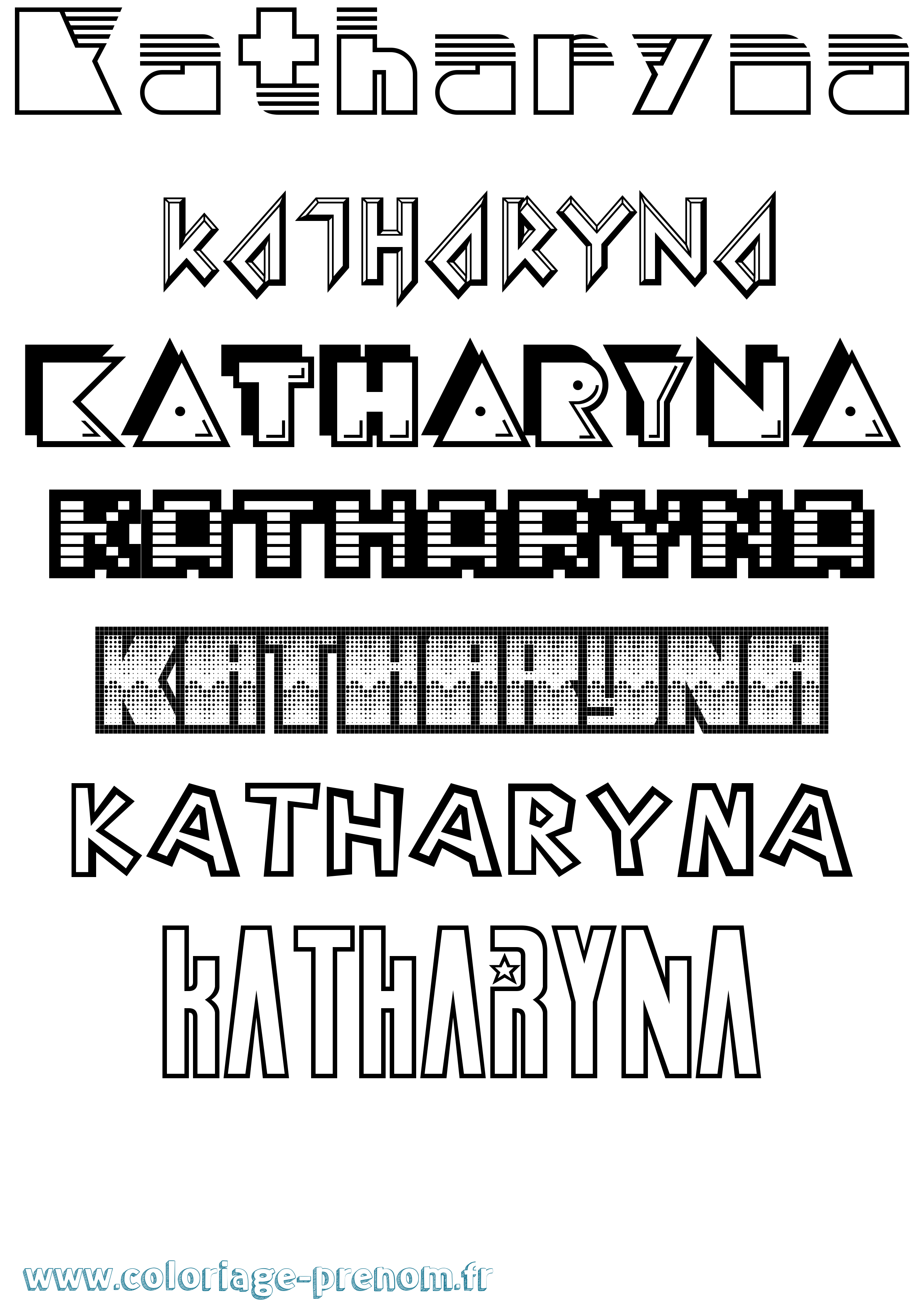 Coloriage Katharyna Jeux Vidéos Coloriage prénom Katharyna Jeux Vidéos