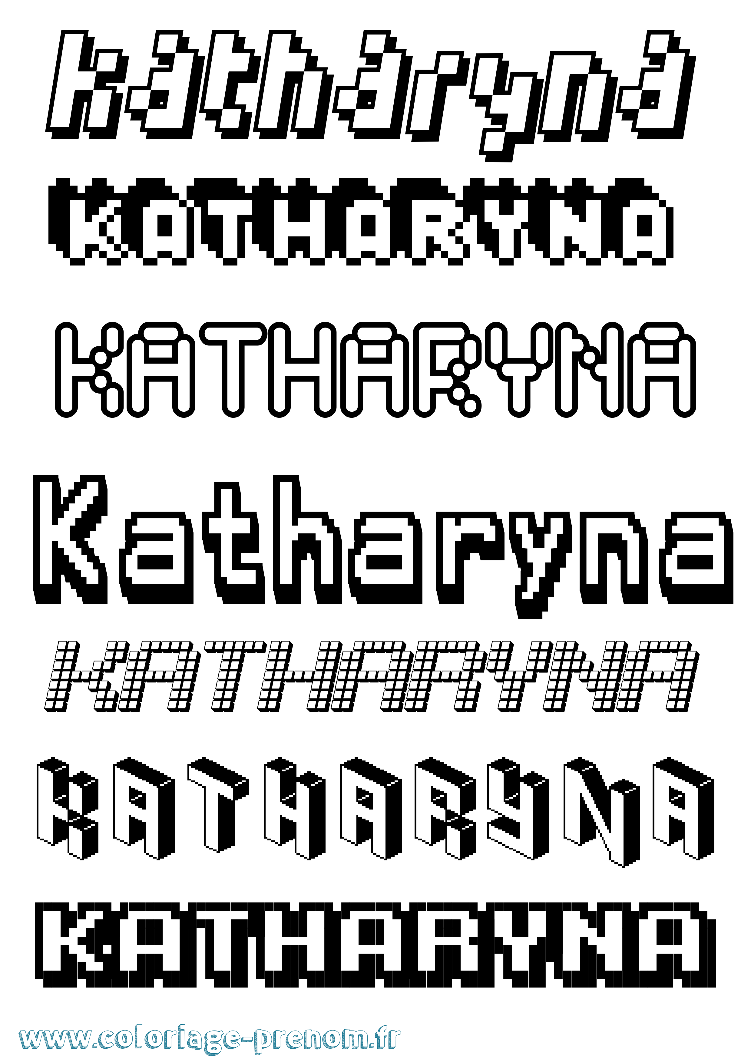 Coloriage Katharyna Pixel Coloriage prénom Katharyna Pixel