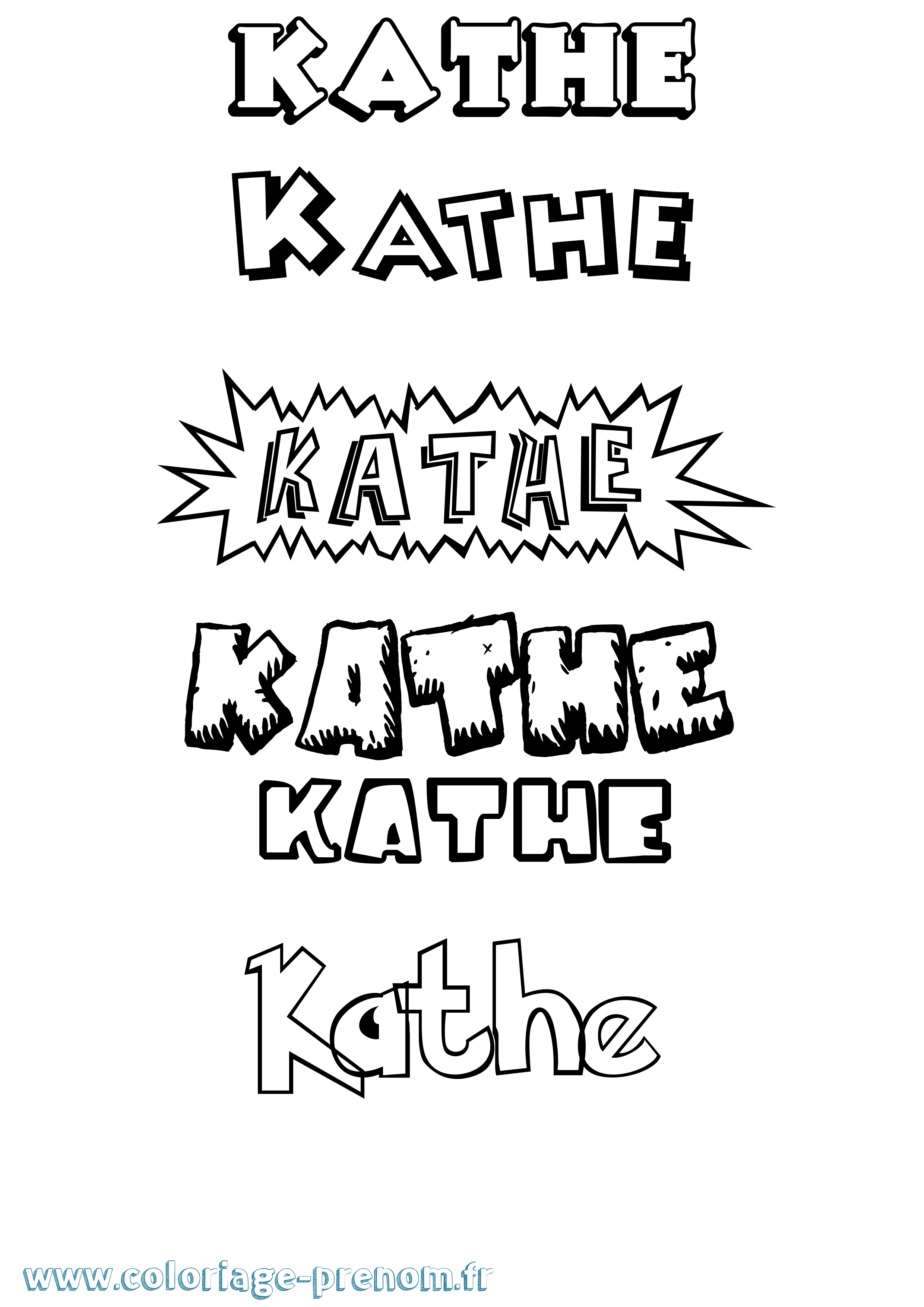 Coloriage Kathe Dessin Animé Coloriage prénom Kathe Dessin Animé