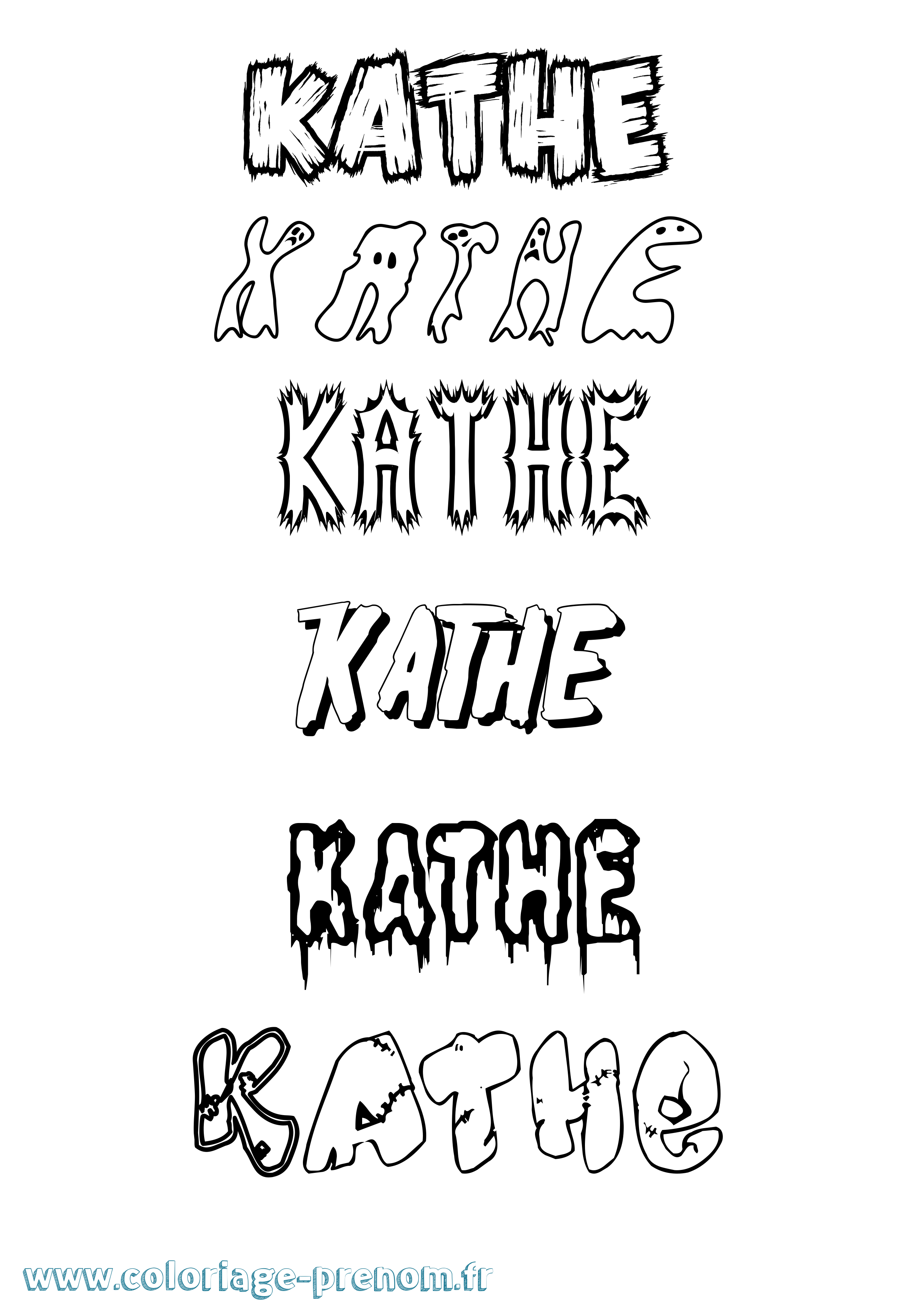 Coloriage Kathe Frisson Coloriage prénom Kathe Frisson